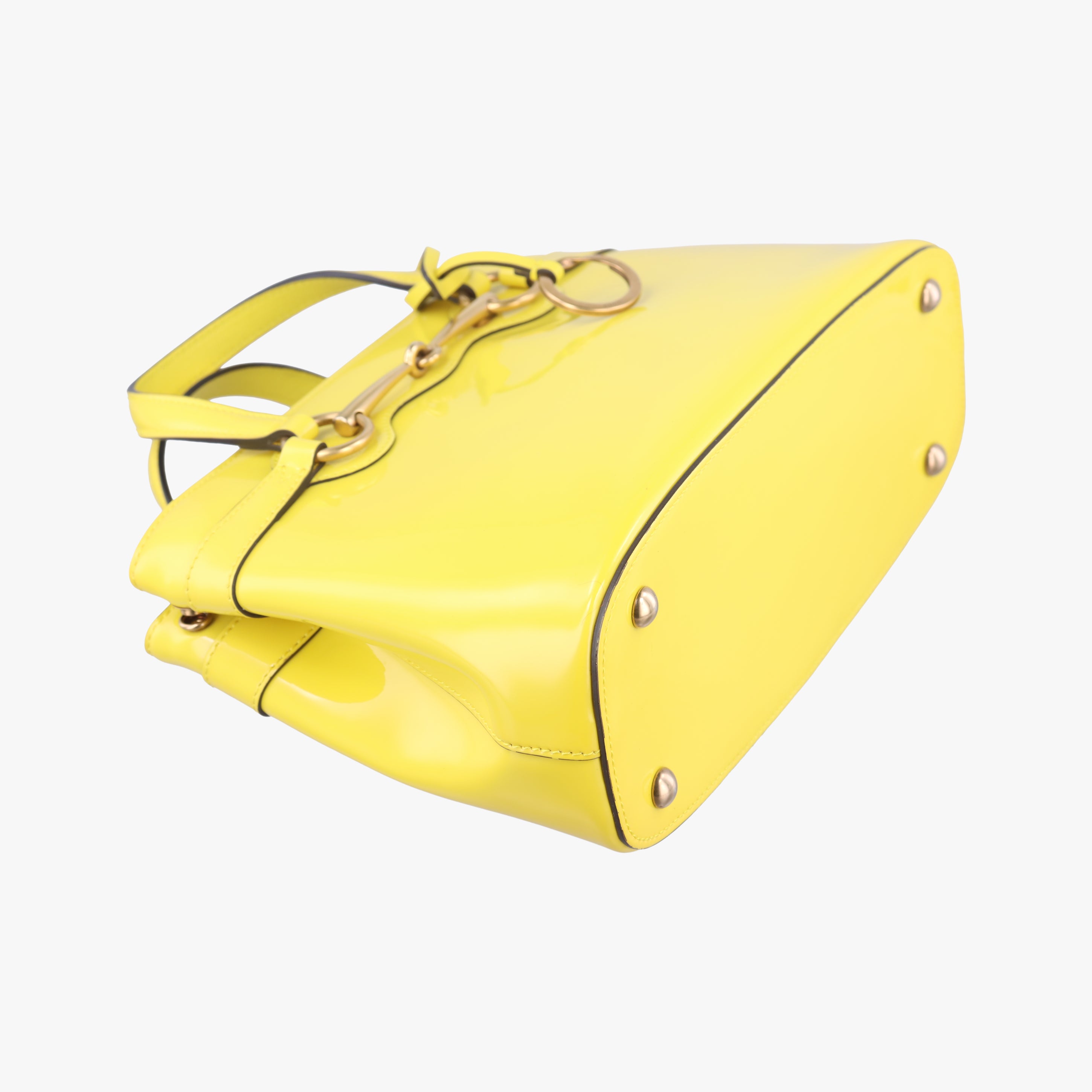 Pre-owned Gucci Bright Bit Yellow Patent 371925 shoulderbag | stylenewstar
