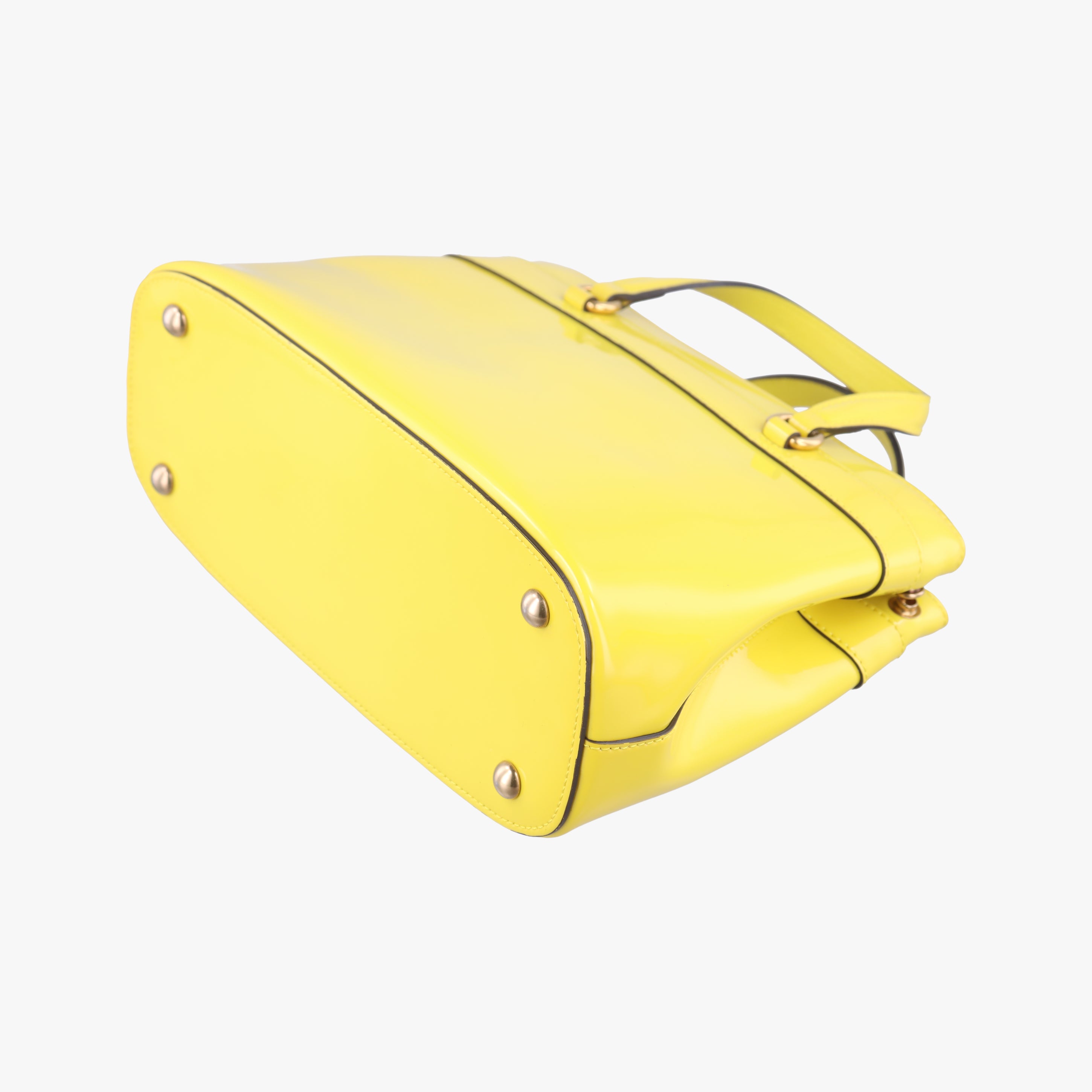 Pre-owned Gucci Bright Bit Yellow Patent 371925 shoulderbag | stylenewstar