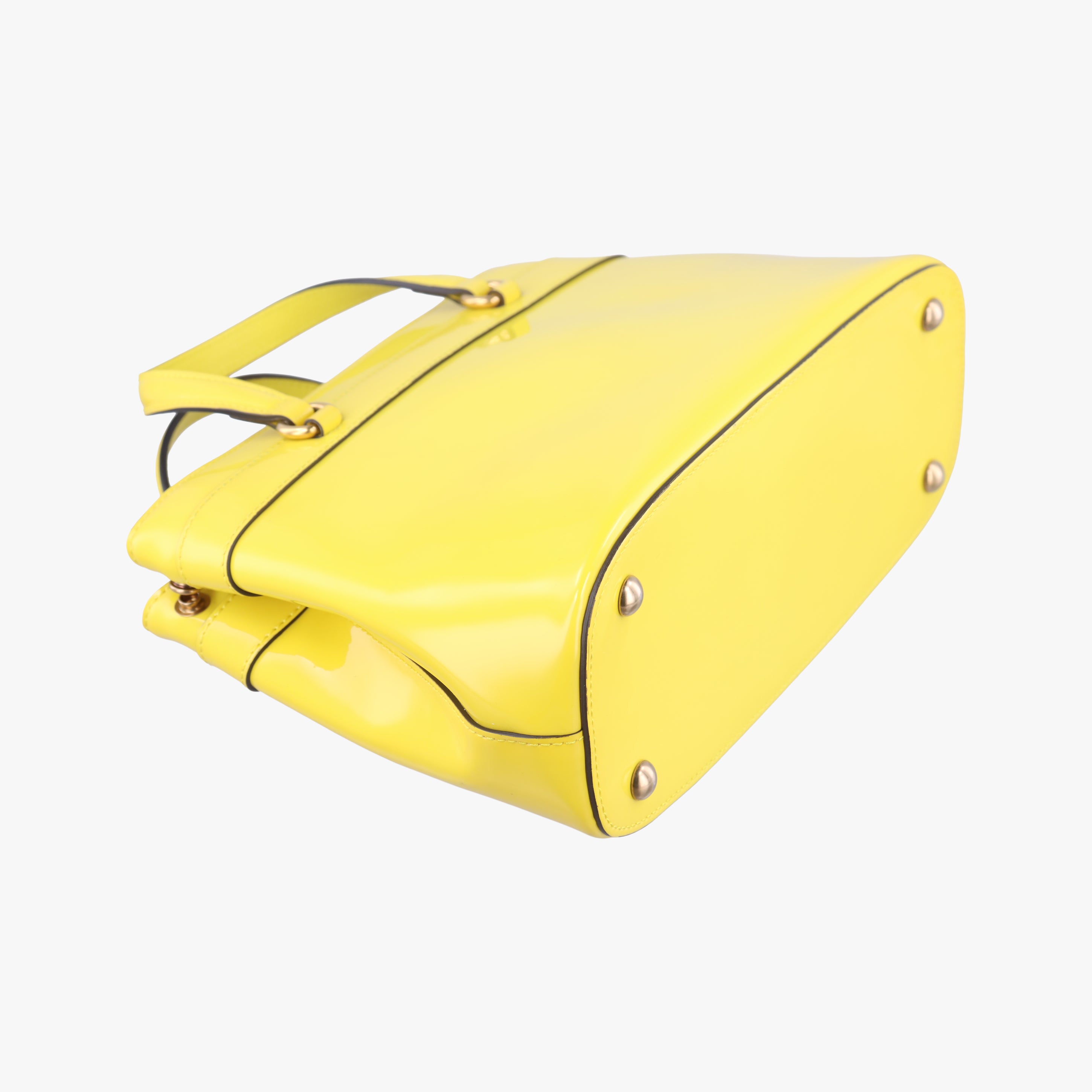 Pre-owned Gucci Bright Bit Yellow Patent 371925 shoulderbag | stylenewstar