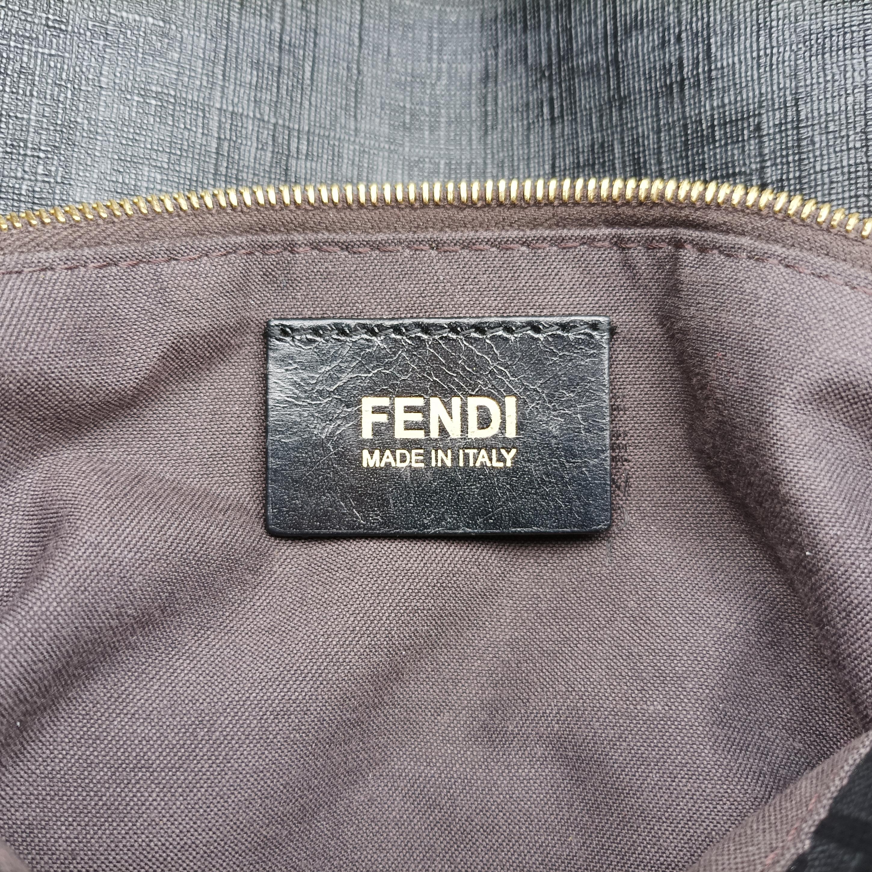 Vintage Fendi Baguette Zucchino Black PVC Coated Canvas 8BR001 shoulderbag | stylenewstar
