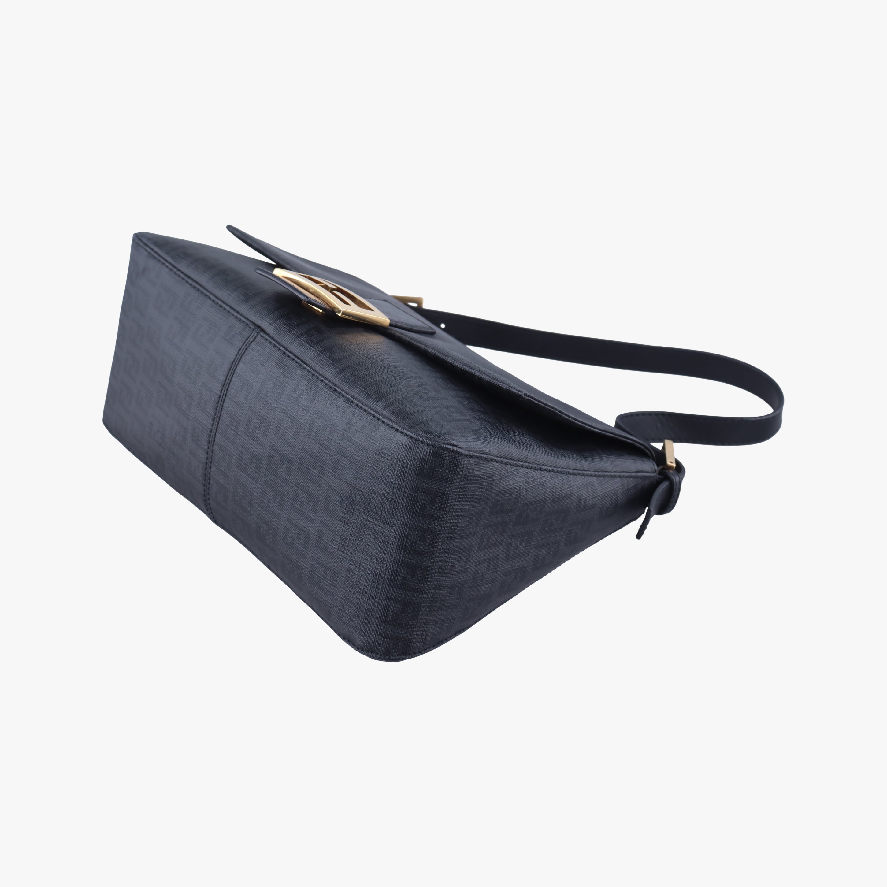 Vintage Fendi Baguette Zucchino Black PVC Coated Canvas 8BR001 shoulderbag | stylenewstar