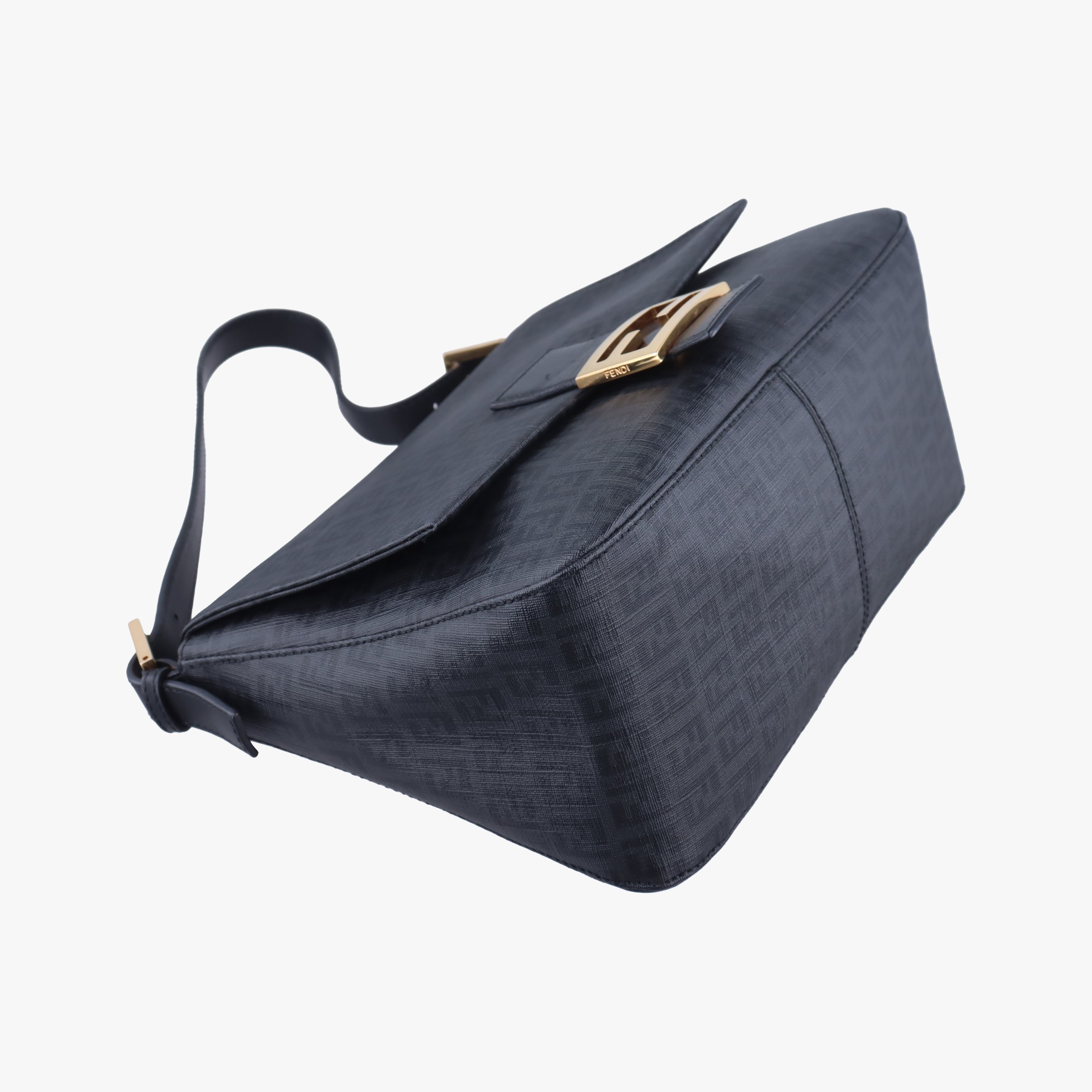 Vintage Fendi Baguette Zucchino Black PVC Coated Canvas 8BR001 shoulderbag | stylenewstar
