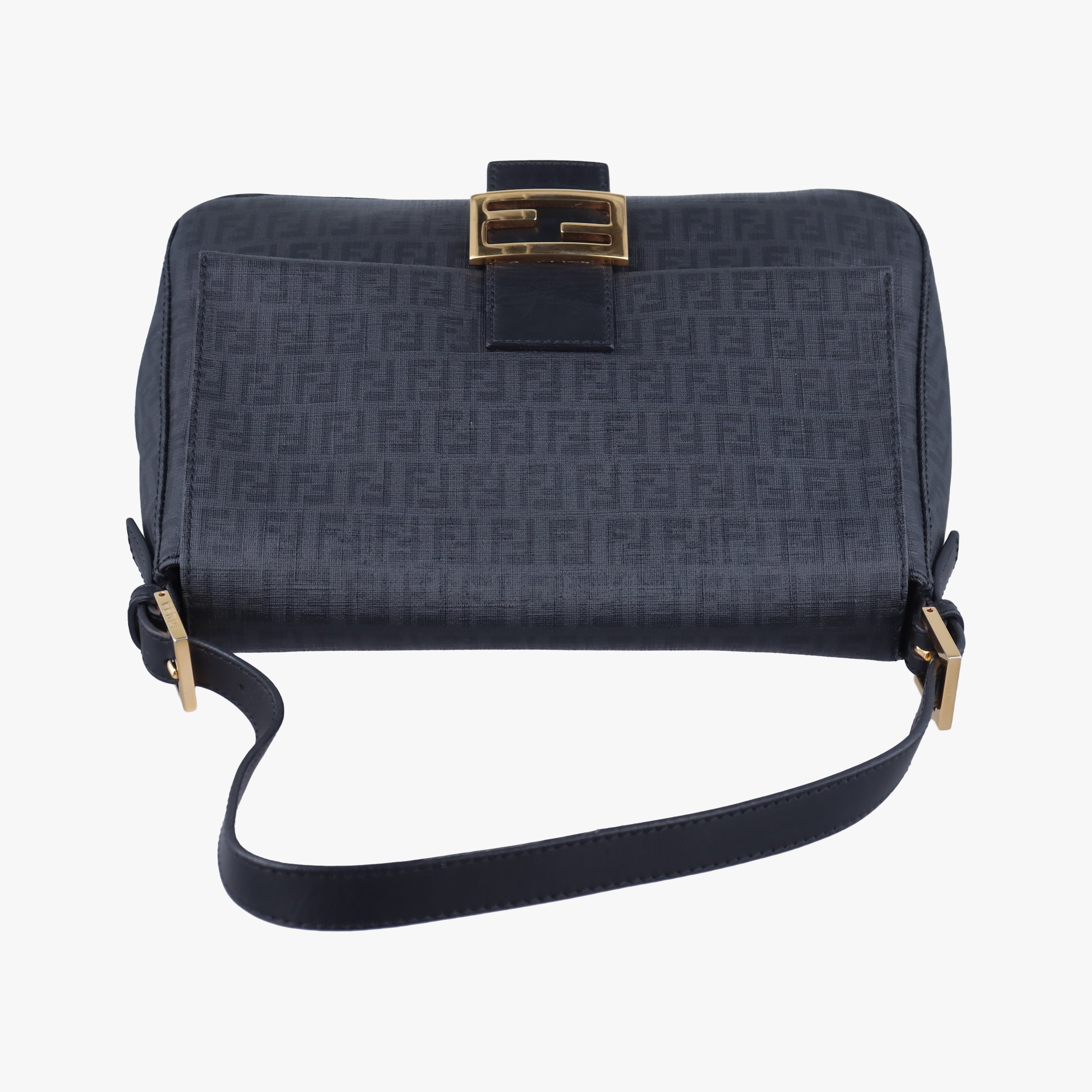 Vintage Fendi Baguette Zucchino Black PVC Coated Canvas 8BR001 shoulderbag | stylenewstar