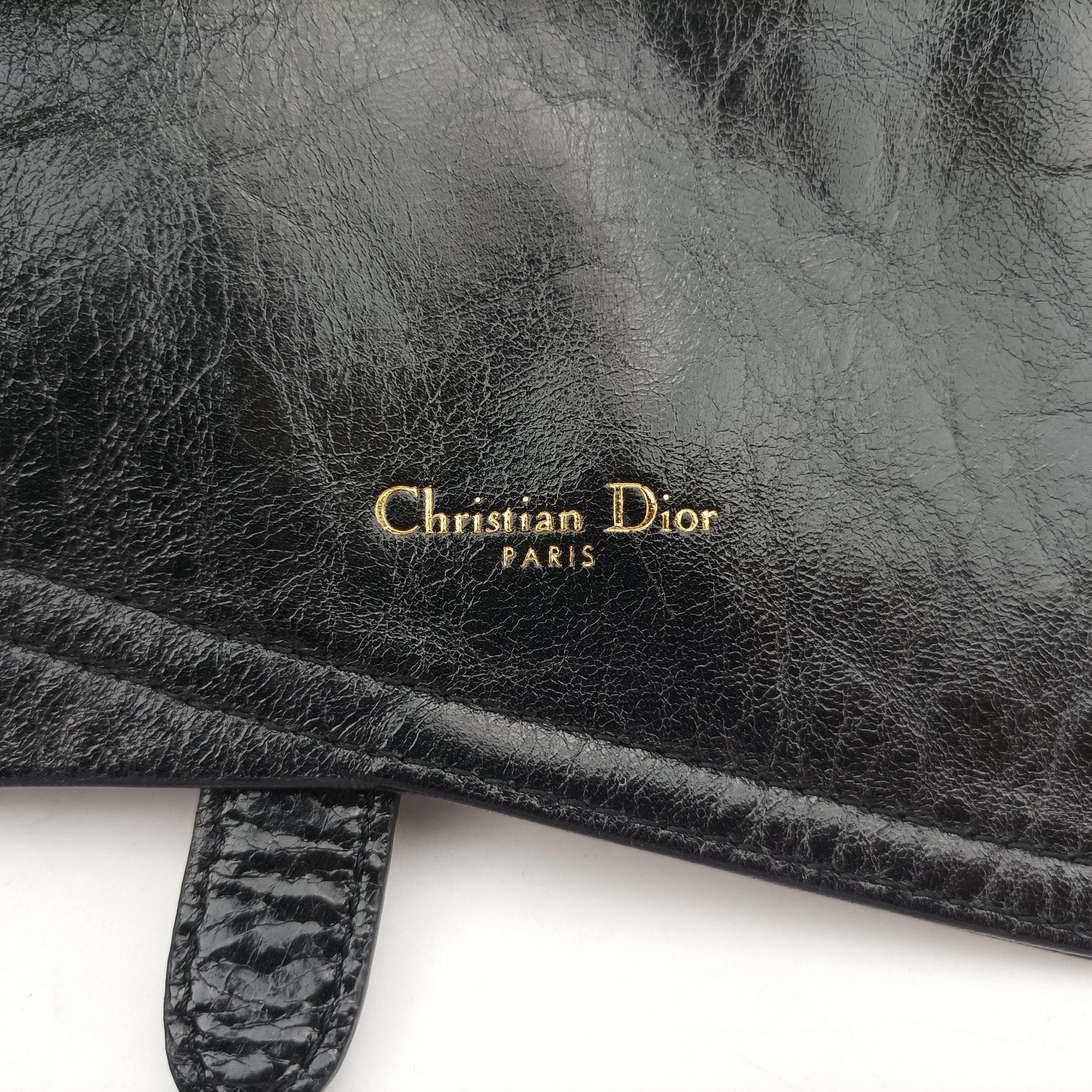 Pre-owned Christian Dior Saddle Belt Black Leather  bum bag/waist bag | stylenewstar