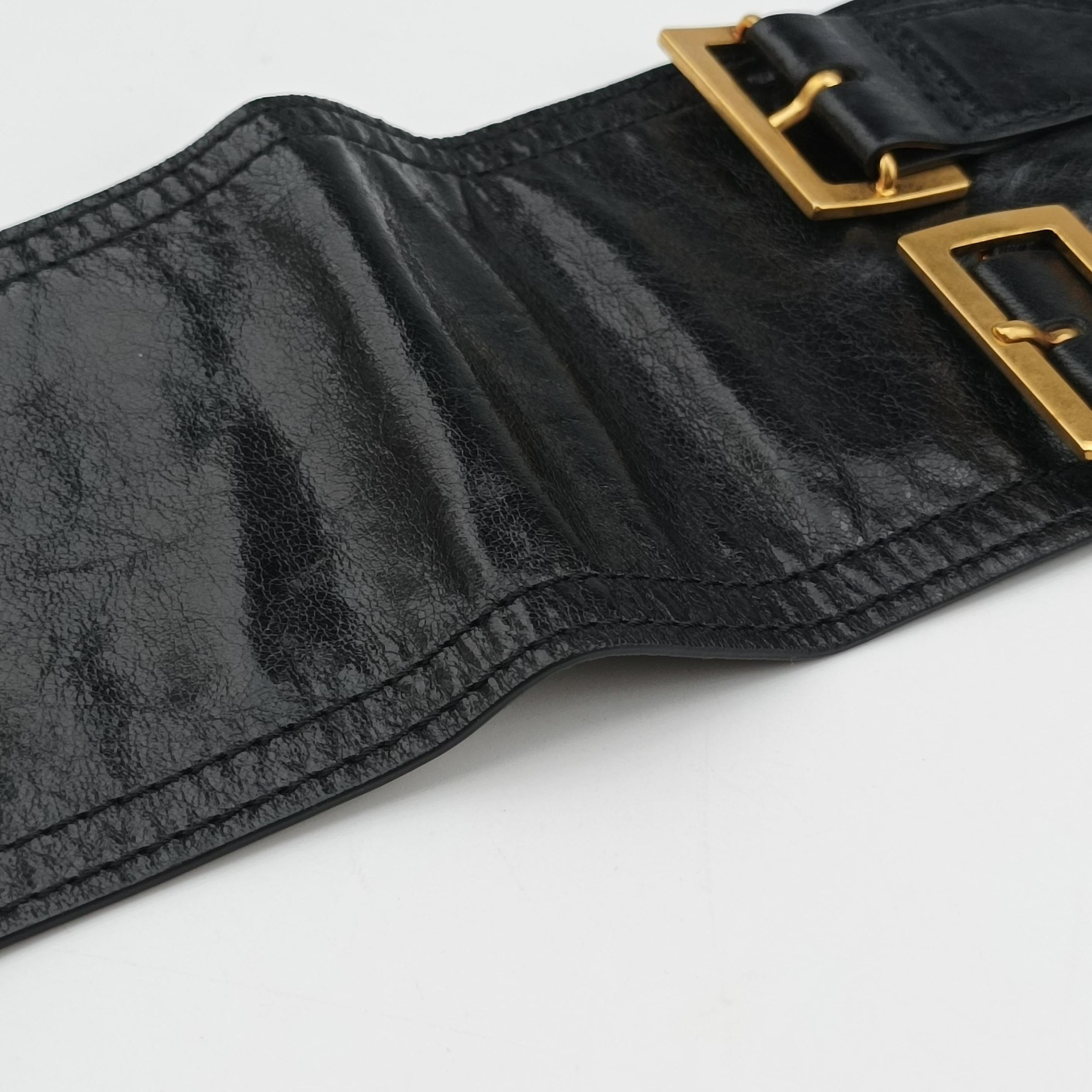 Pre-owned Christian Dior Saddle Belt Black Leather  bum bag/waist bag | stylenewstar
