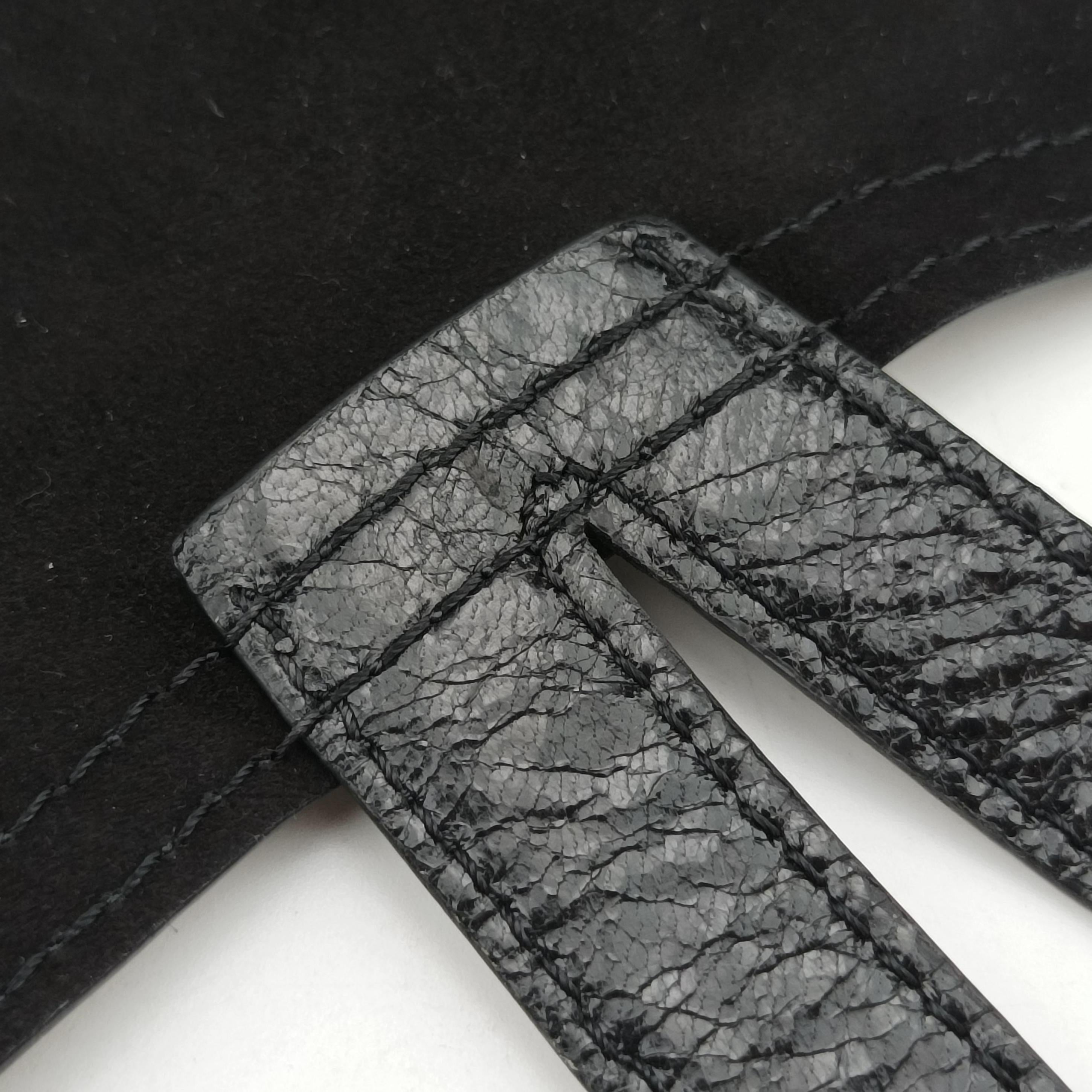 Pre-owned Christian Dior Saddle Belt Black Leather  bum bag/waist bag | stylenewstar