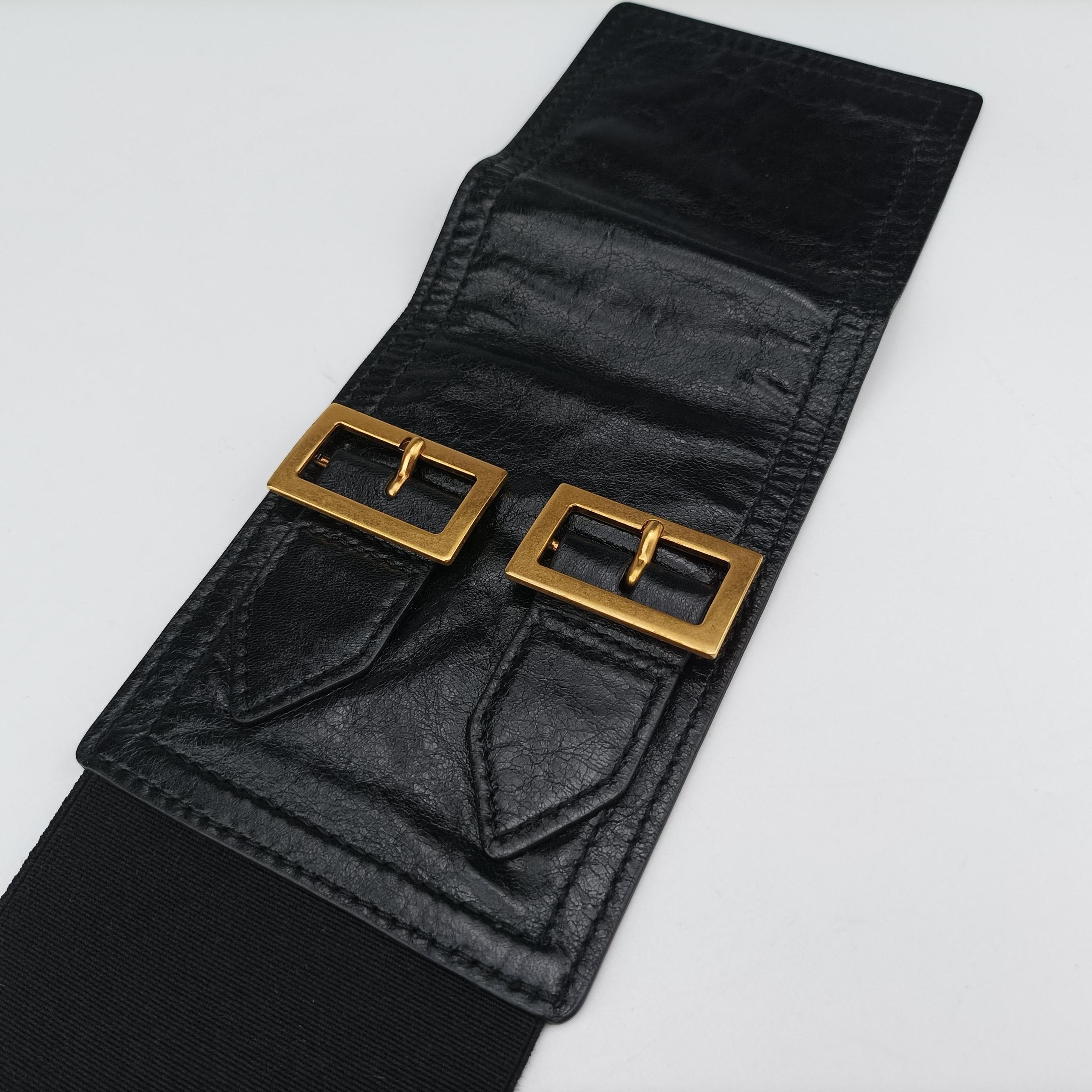 Pre-owned Christian Dior Saddle Belt Black Leather  bum bag/waist bag | stylenewstar