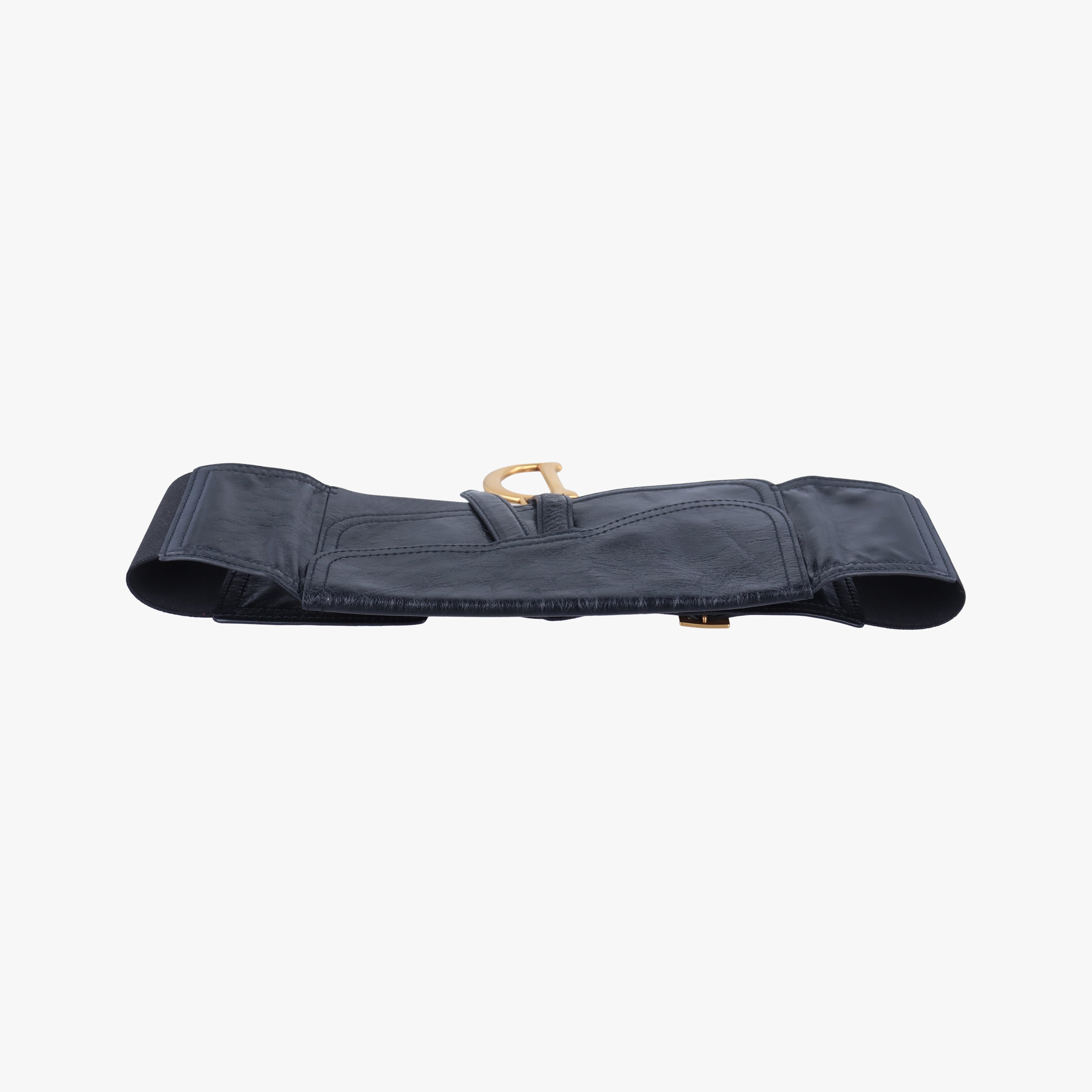 Pre-owned Christian Dior Saddle Belt Black Leather  bum bag/waist bag | stylenewstar