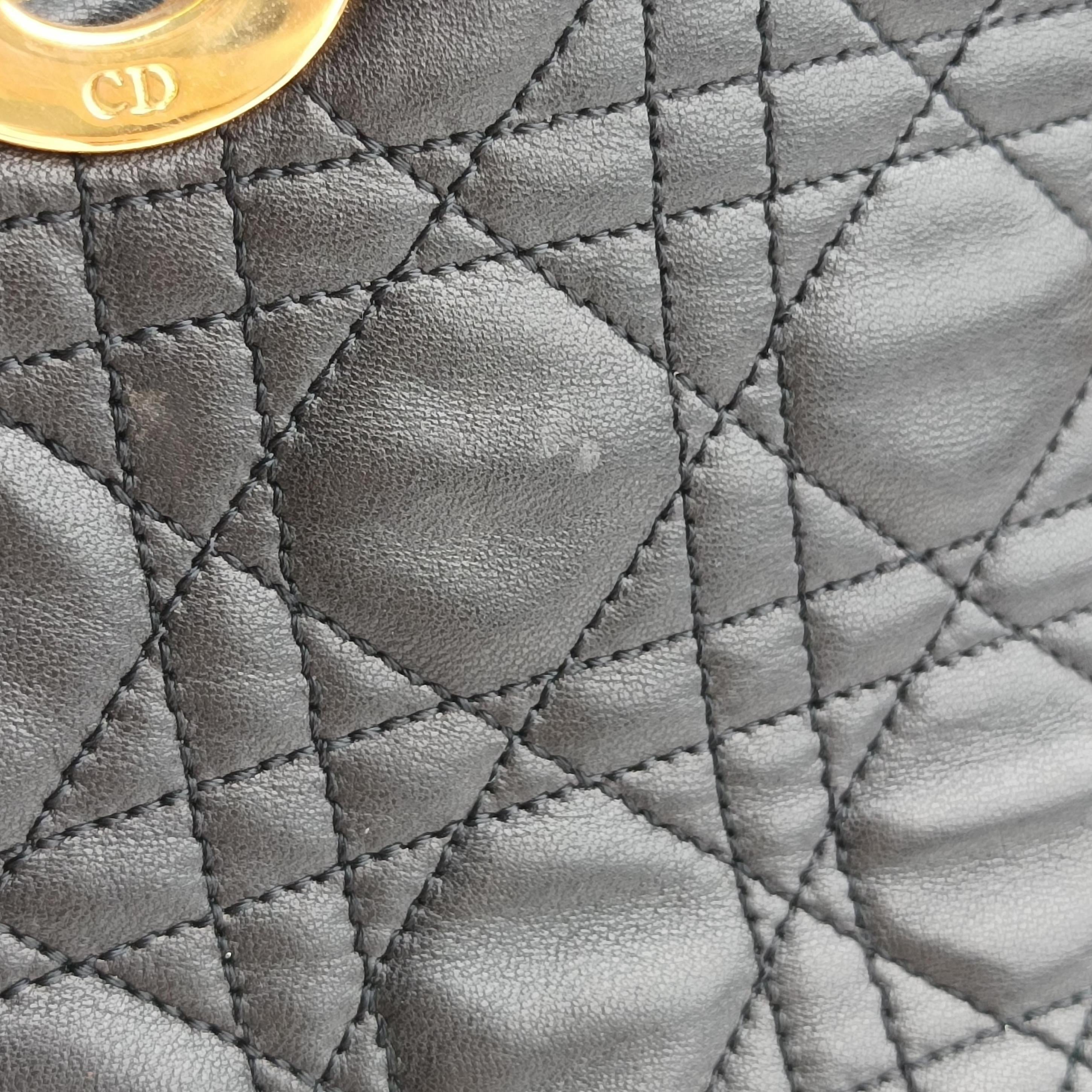 Pre-owned Christian Dior Lady Dior Black lambskin  shoulderbag | stylenewstar
