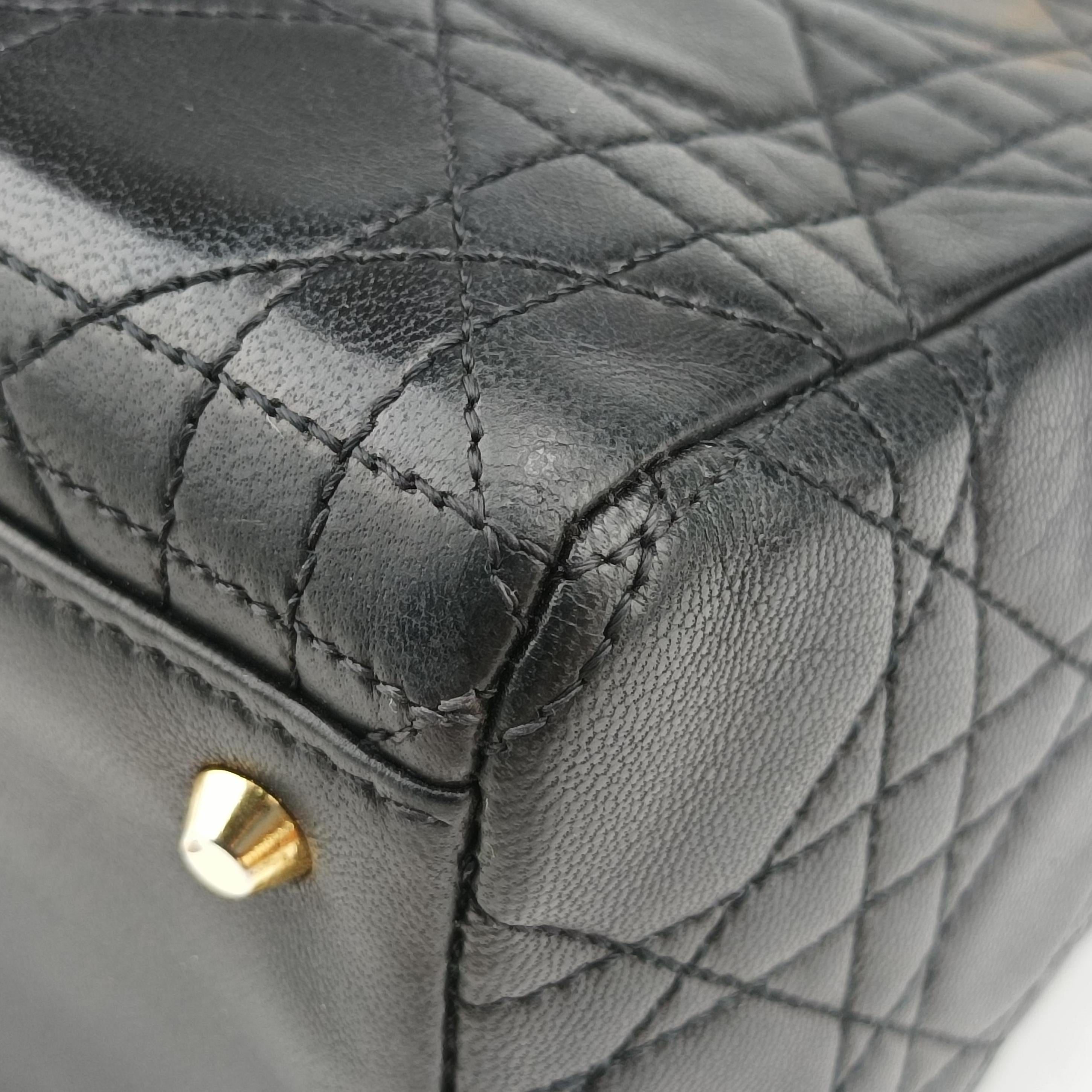 Pre-owned Christian Dior Lady Dior Black lambskin  shoulderbag | stylenewstar