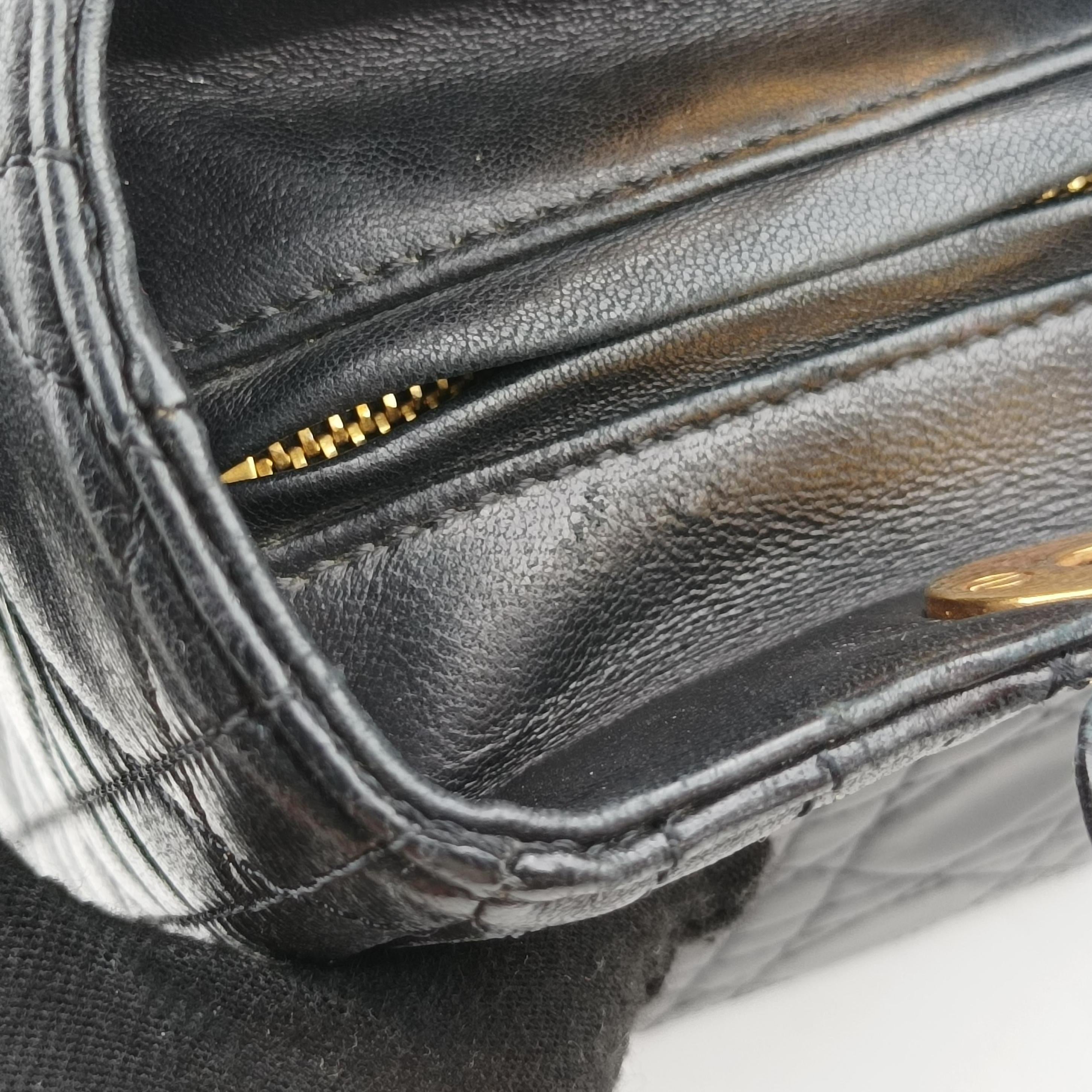 Pre-owned Christian Dior Lady Dior Black lambskin  shoulderbag | stylenewstar