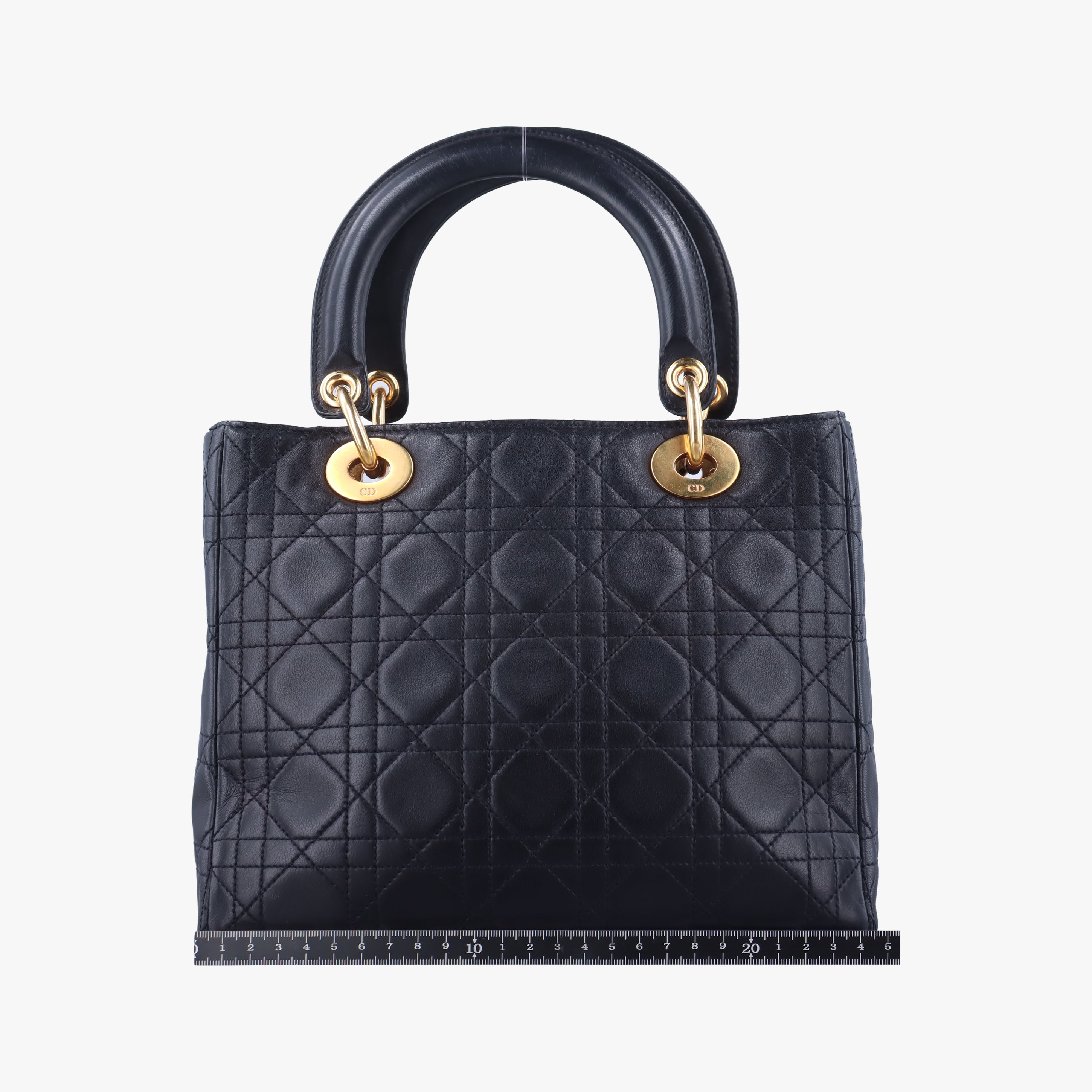 Pre-owned Christian Dior Lady Dior Black lambskin  shoulderbag | stylenewstar