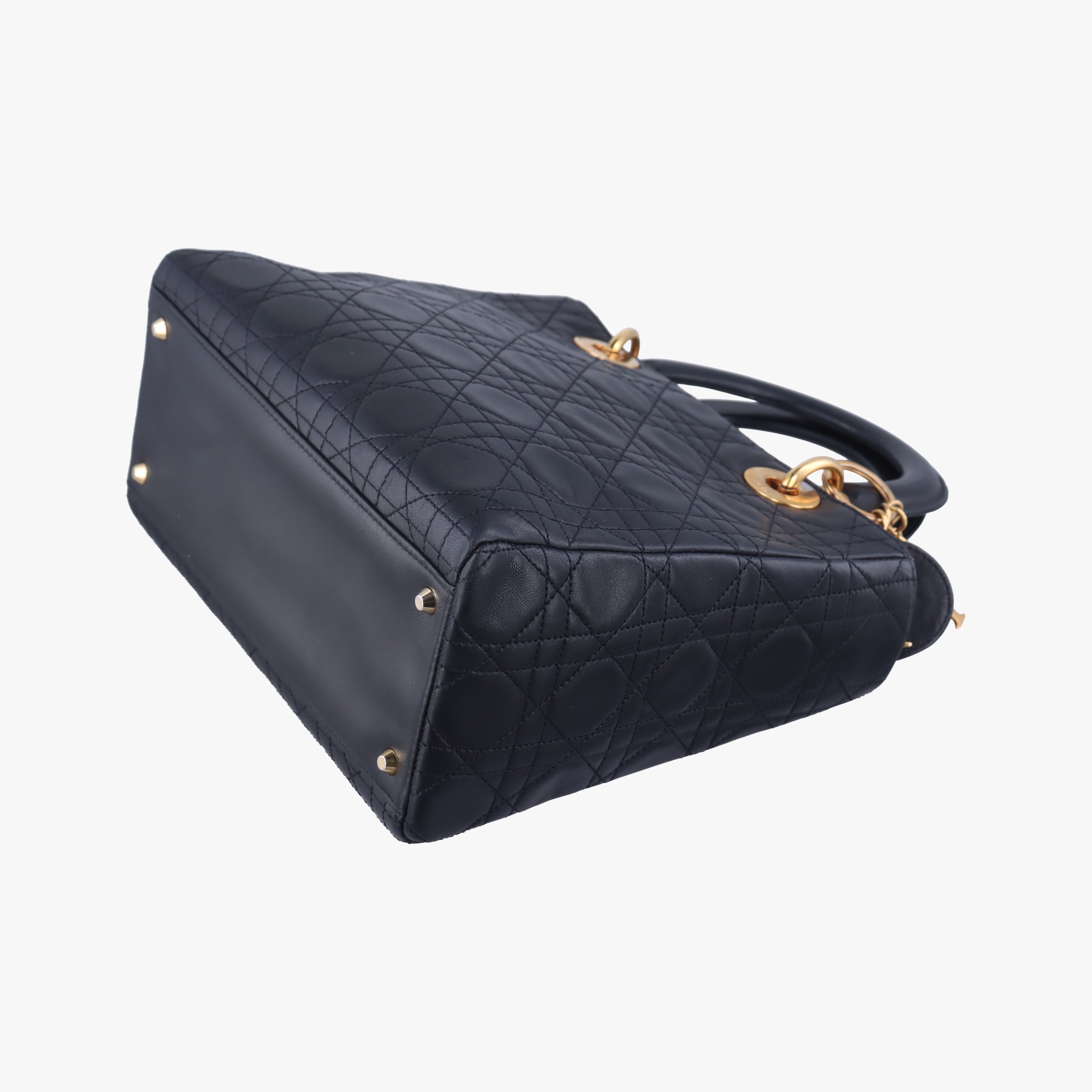 Pre-owned Christian Dior Lady Dior Black lambskin  shoulderbag | stylenewstar