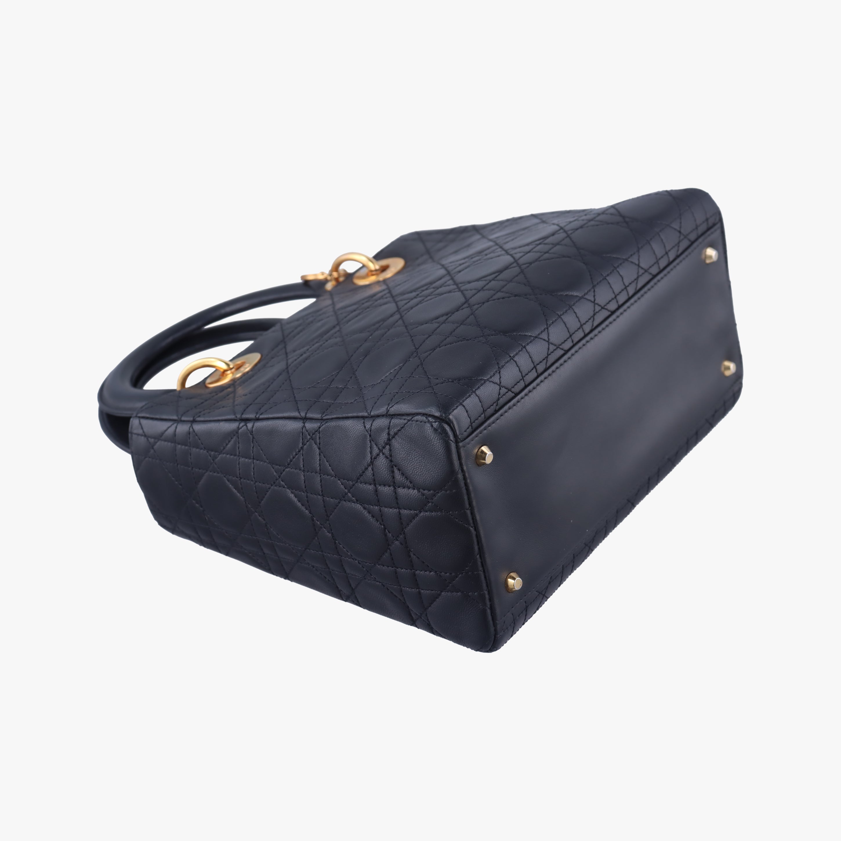 Pre-owned Christian Dior Lady Dior Black lambskin  shoulderbag | stylenewstar