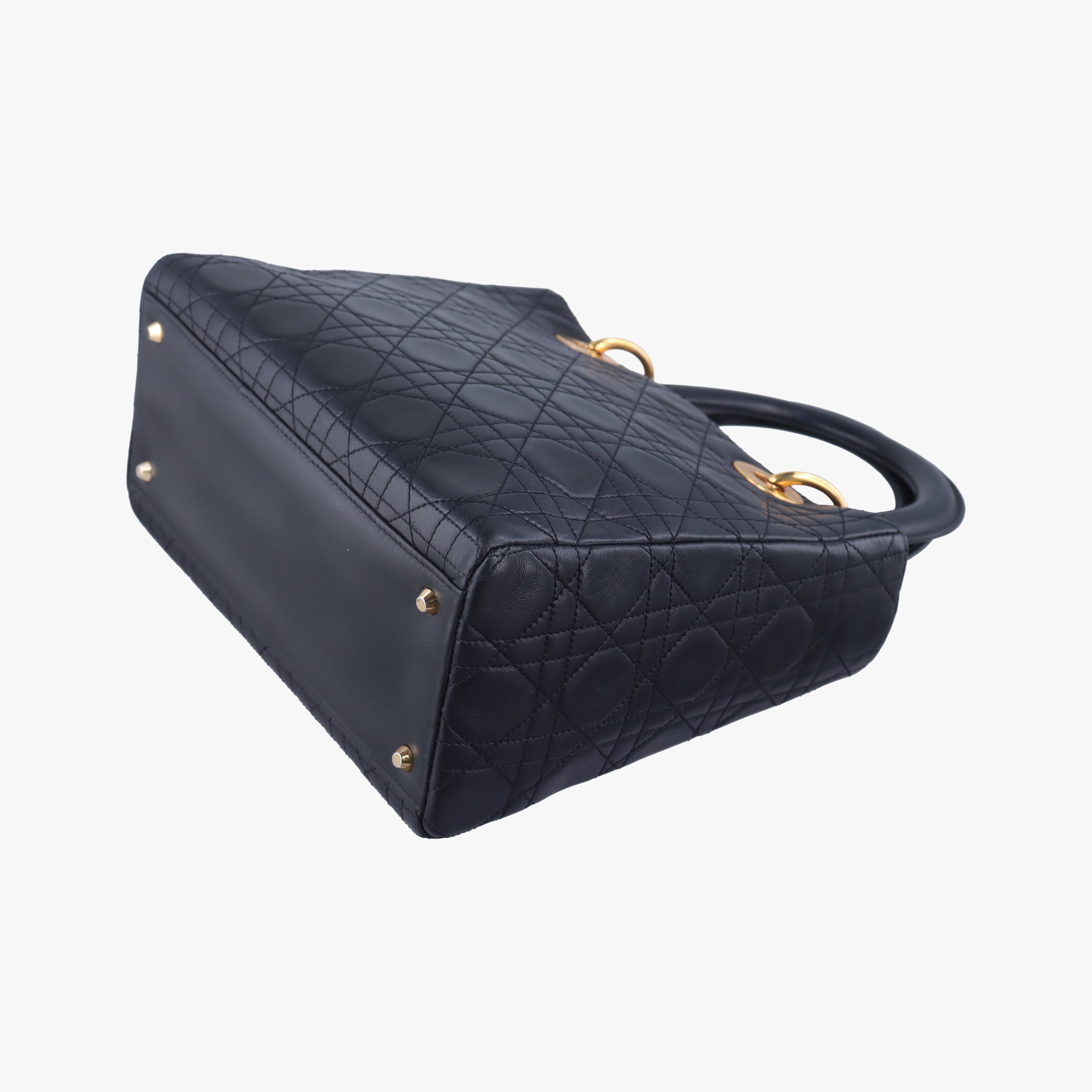 Pre-owned Christian Dior Lady Dior Black lambskin  shoulderbag | stylenewstar