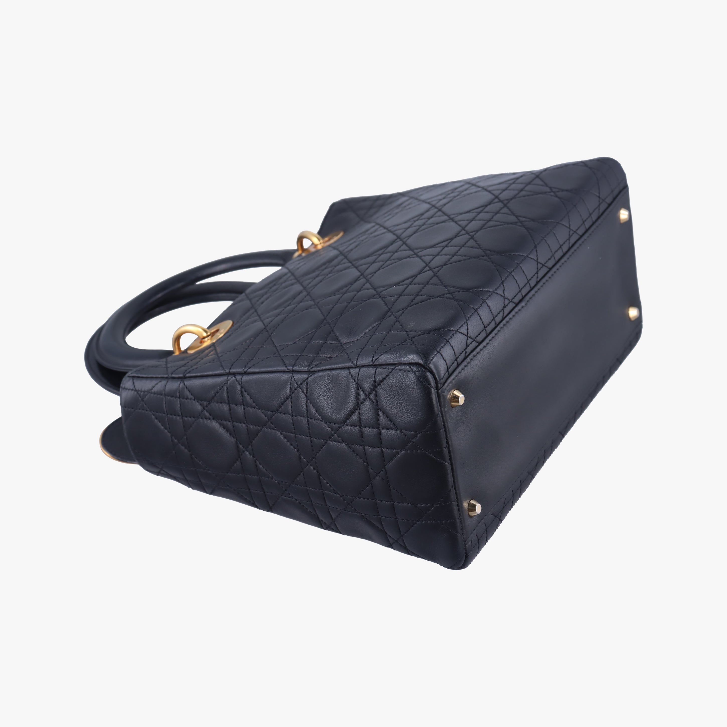 Pre-owned Christian Dior Lady Dior Black lambskin  shoulderbag | stylenewstar