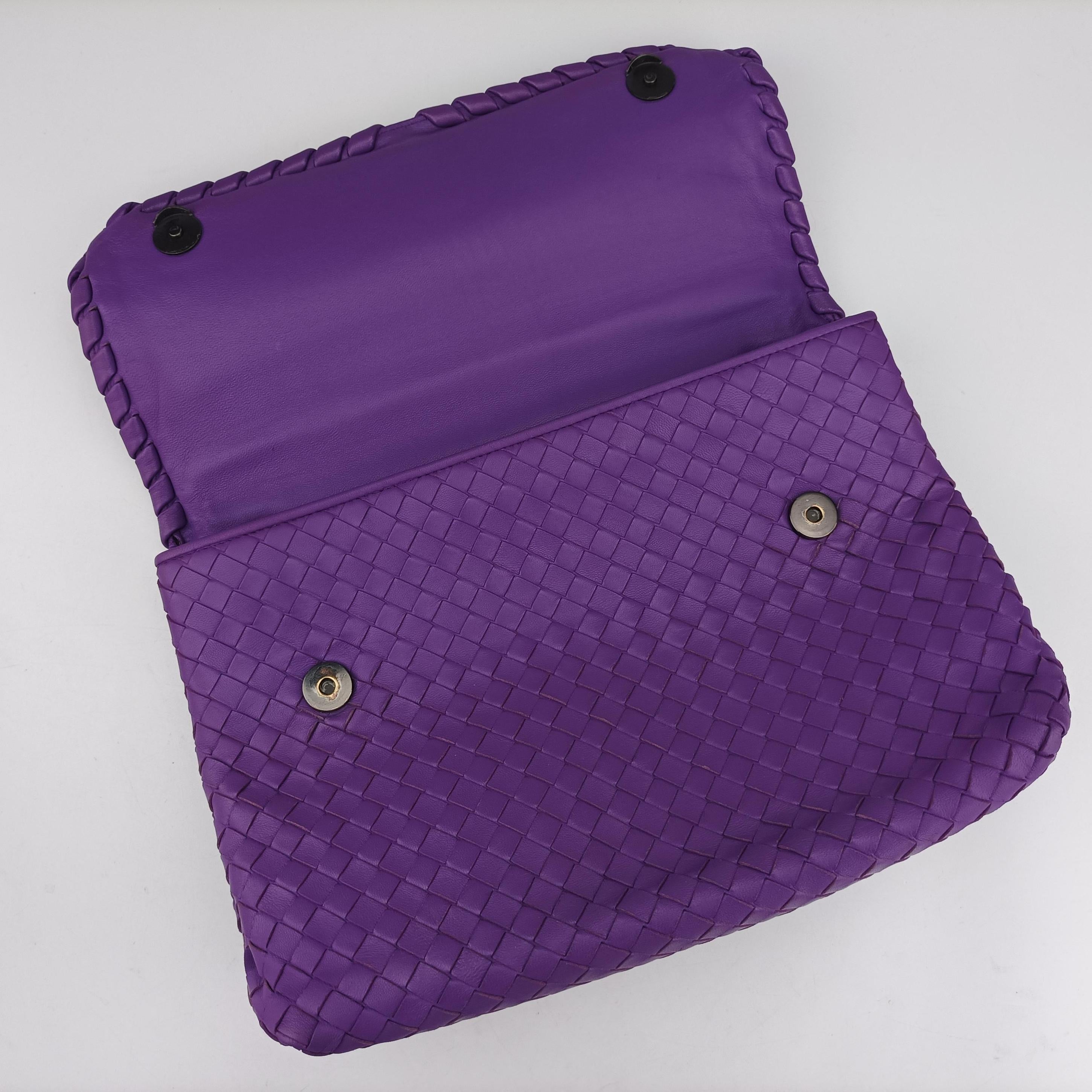 Pre-owned Bottega Veneta Intrecciato Olimpia Purple lambskin  shoulderbag | stylenewstar