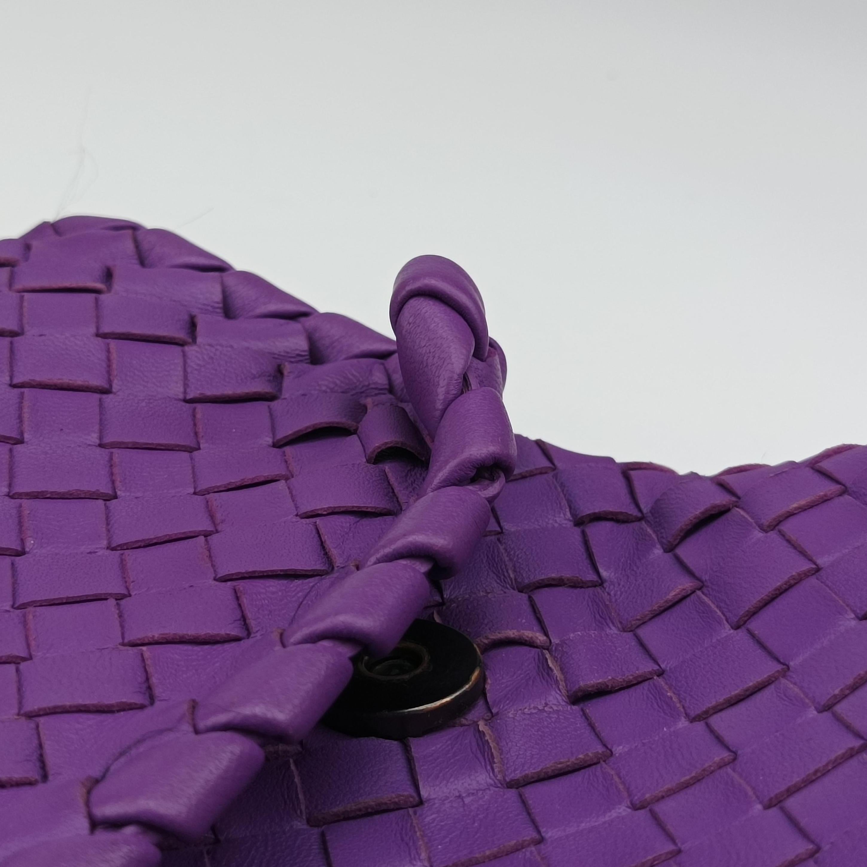 Pre-owned Bottega Veneta Intrecciato Olimpia Purple lambskin  shoulderbag | stylenewstar