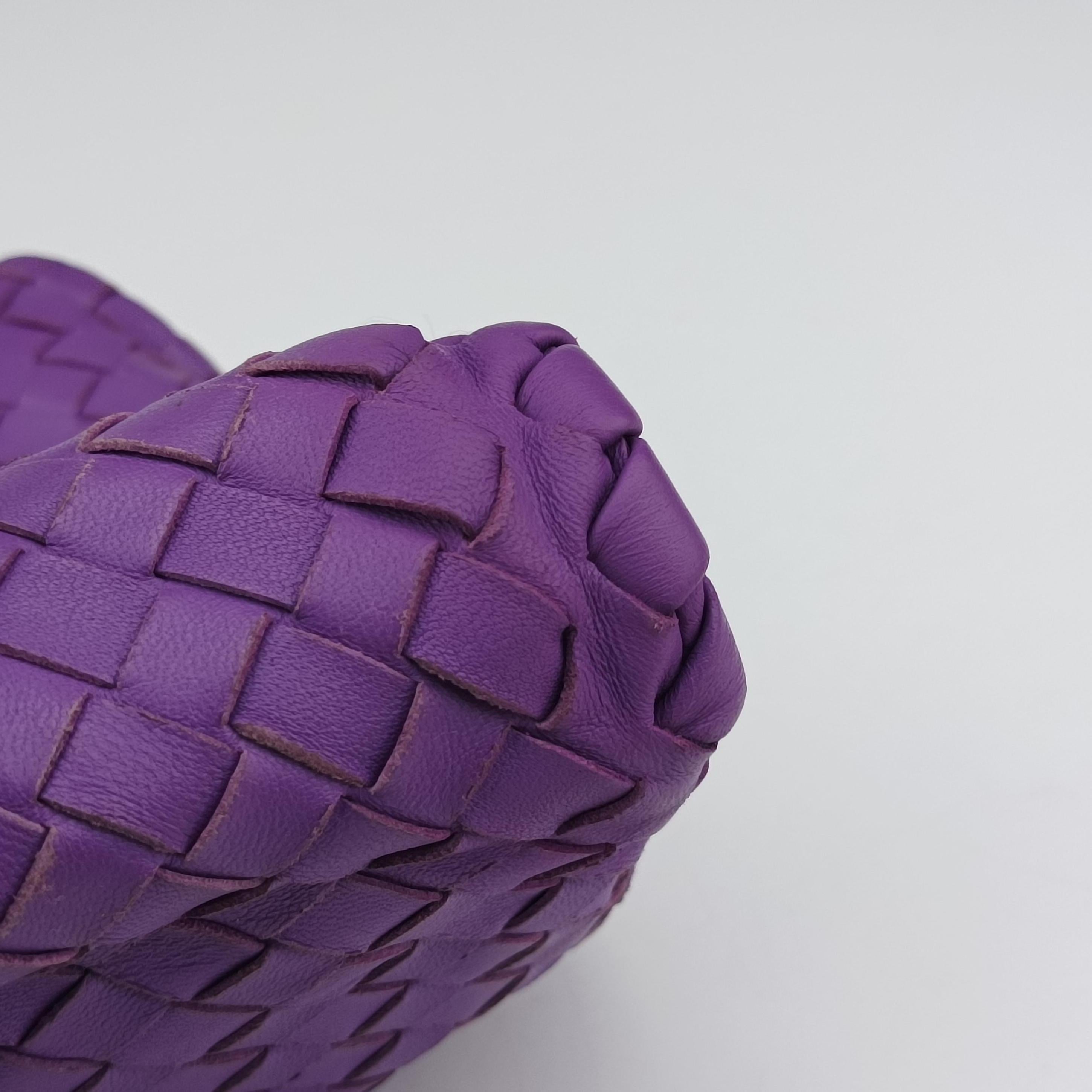 Pre-owned Bottega Veneta Intrecciato Olimpia Purple lambskin  shoulderbag | stylenewstar