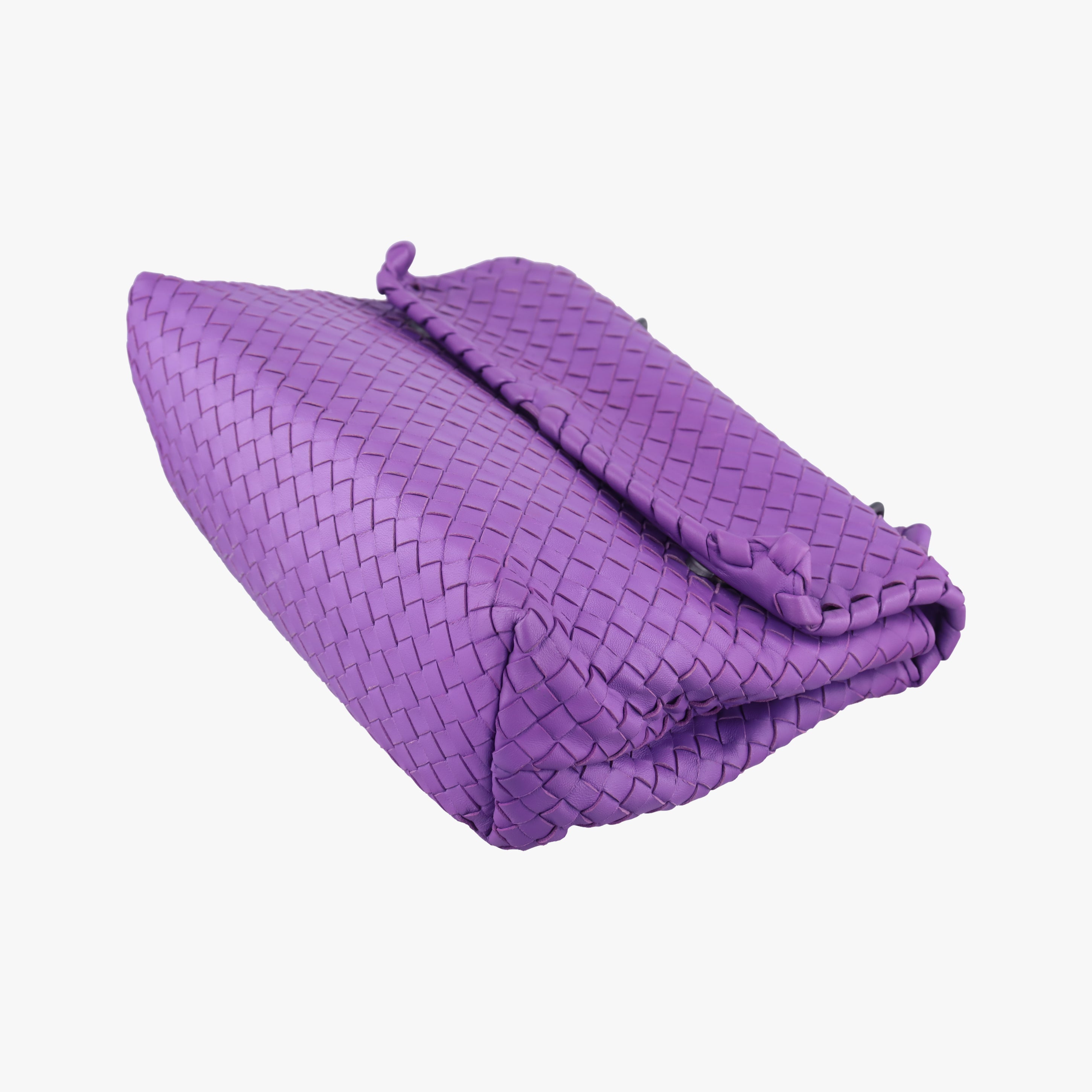 Pre-owned Bottega Veneta Intrecciato Olimpia Purple lambskin  shoulderbag | stylenewstar