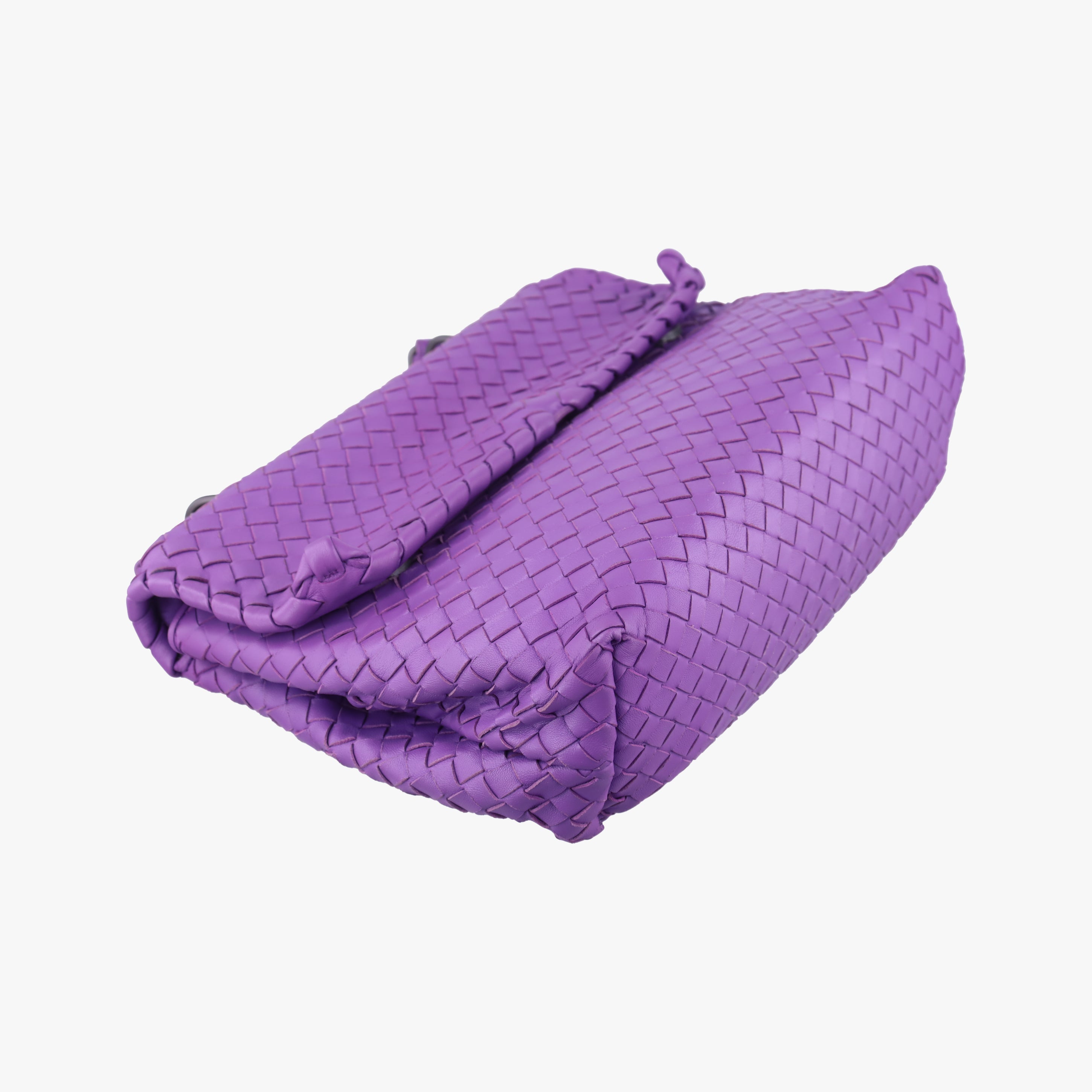 Pre-owned Bottega Veneta Intrecciato Olimpia Purple lambskin  shoulderbag | stylenewstar