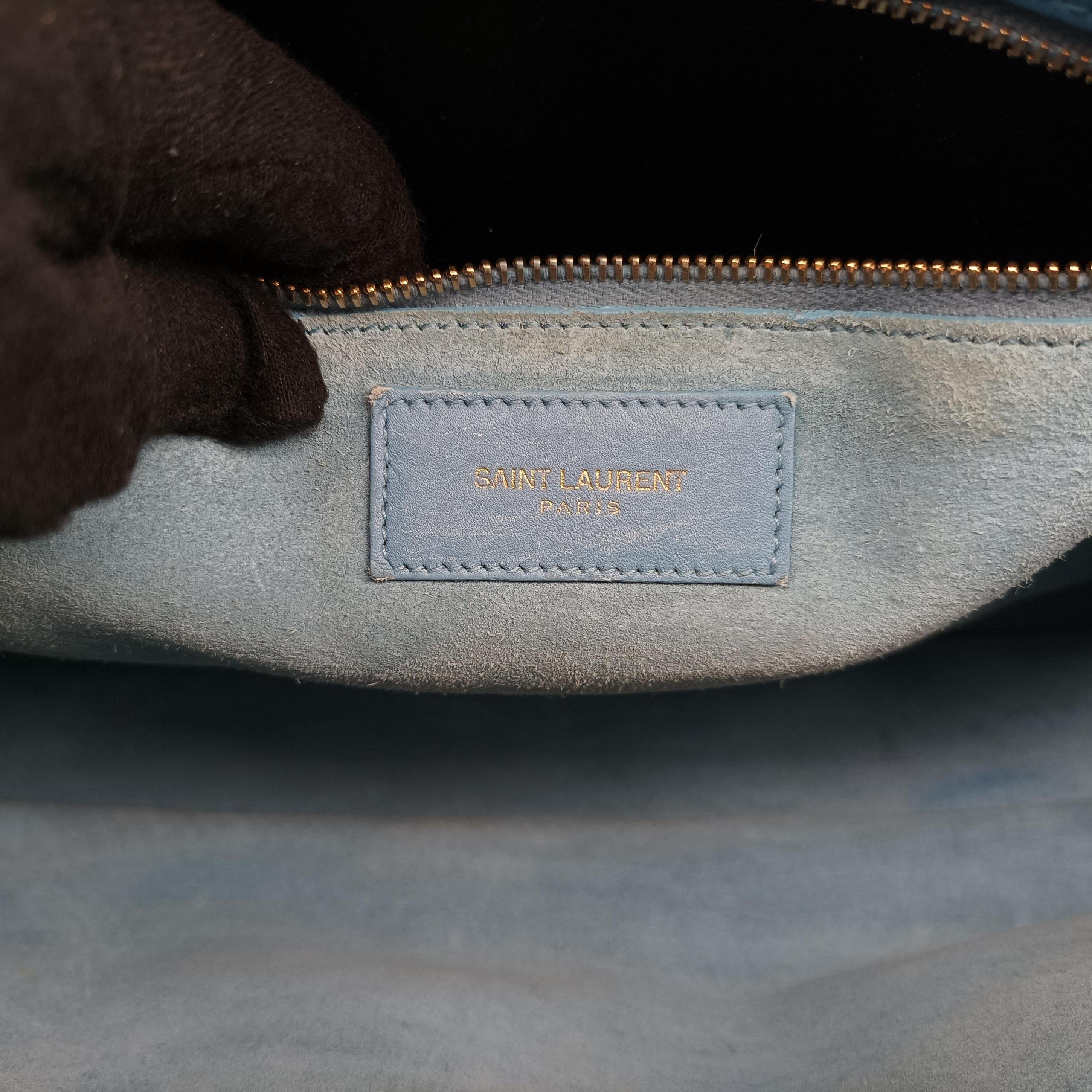 Secondhand Yves Saint Laurent SAC DE JOUR Blue Leather 324823 shoulderbag | stylenewstar