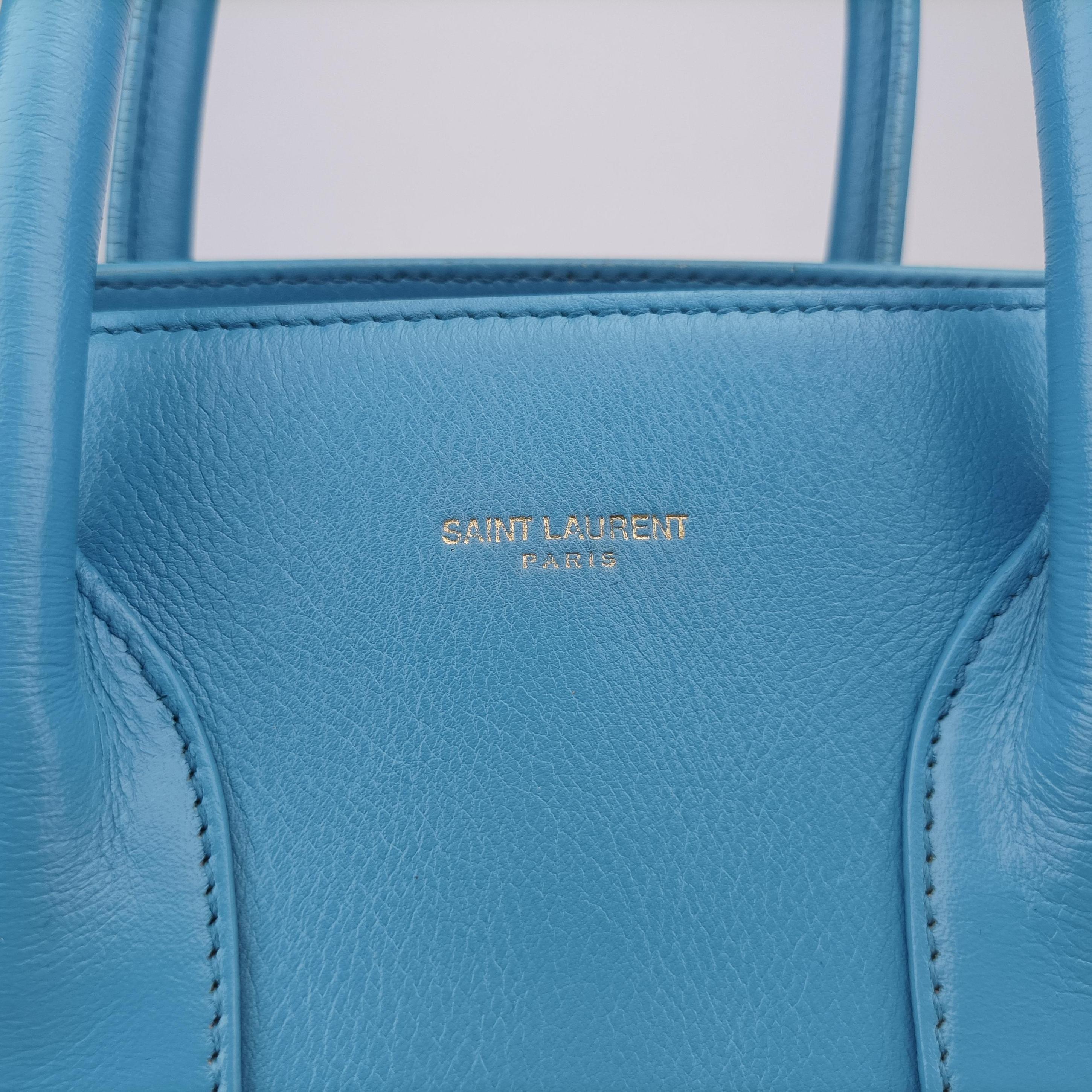 Secondhand Yves Saint Laurent SAC DE JOUR Blue Leather 324823 shoulderbag | stylenewstar