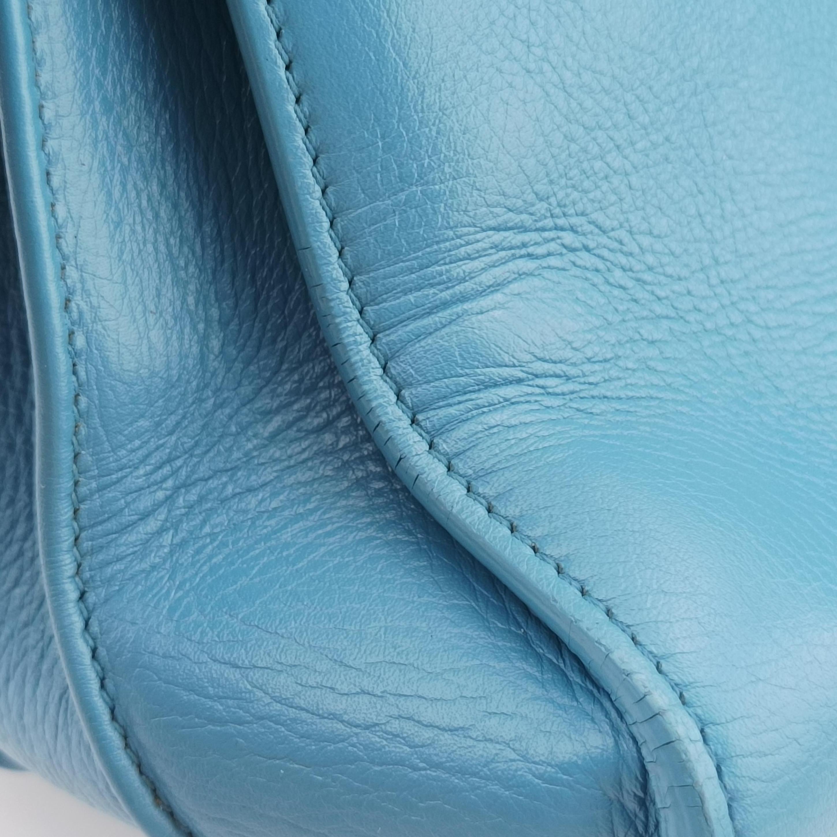 Secondhand Yves Saint Laurent SAC DE JOUR Blue Leather 324823 shoulderbag | stylenewstar