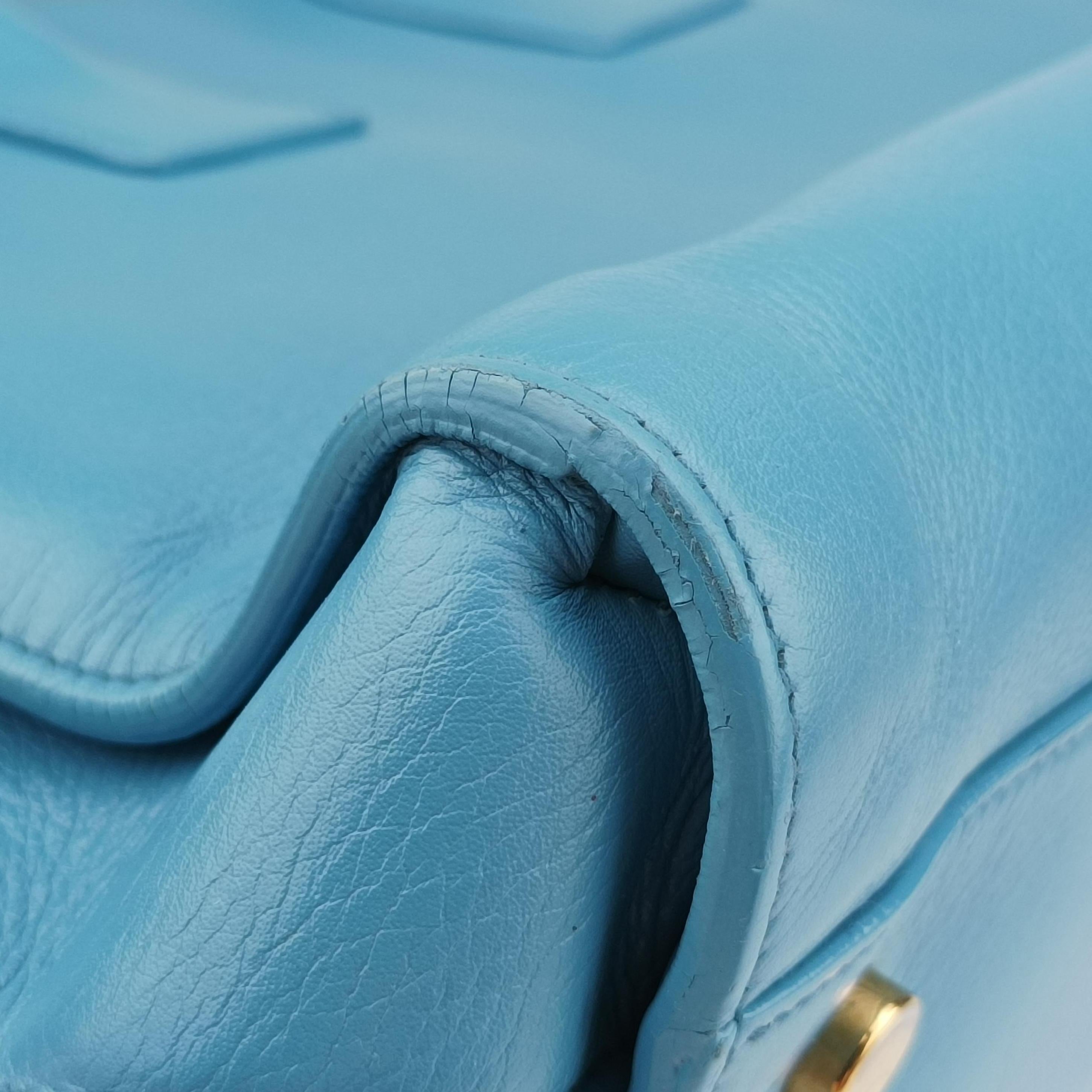 Secondhand Yves Saint Laurent SAC DE JOUR Blue Leather 324823 shoulderbag | stylenewstar