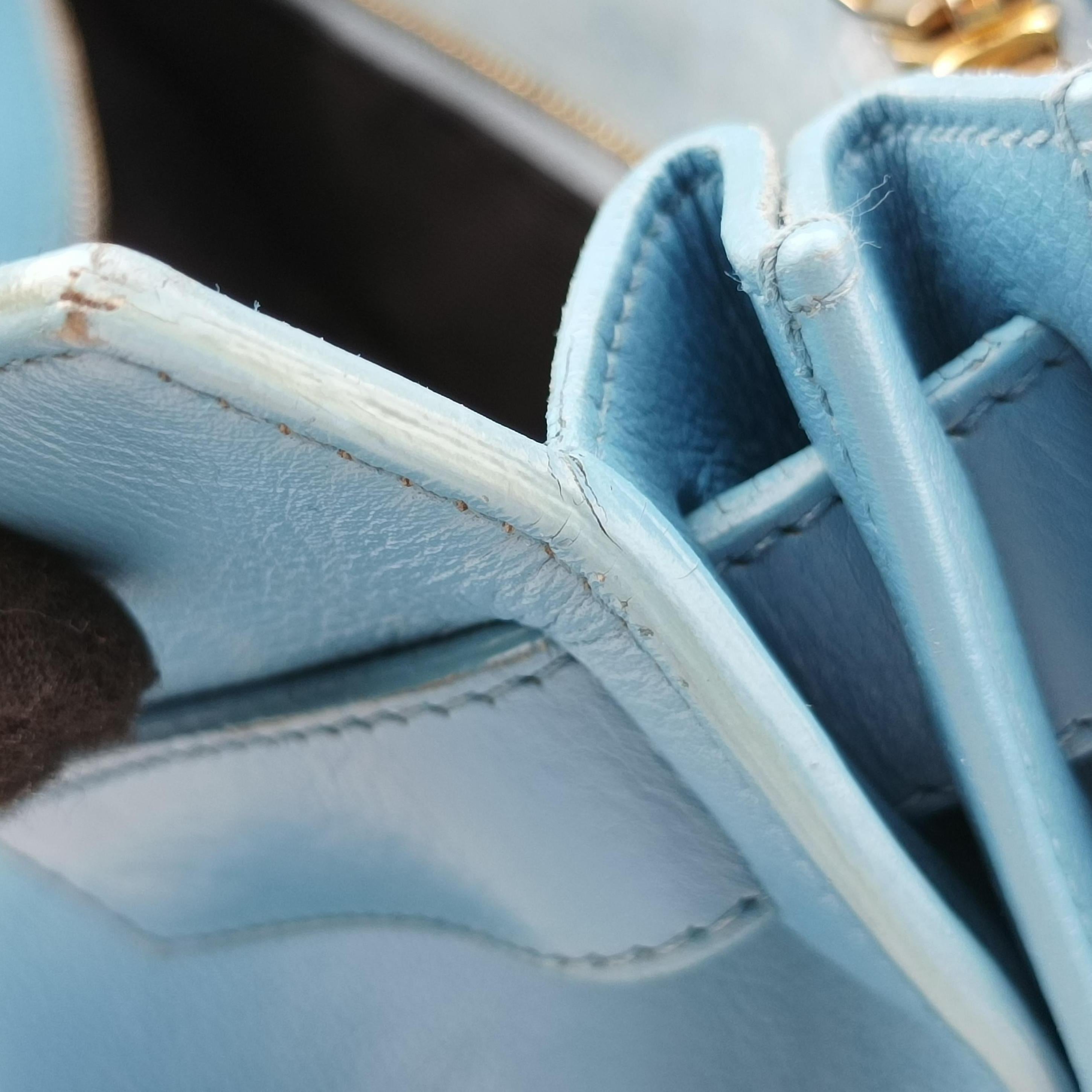 Secondhand Yves Saint Laurent SAC DE JOUR Blue Leather 324823 shoulderbag | stylenewstar