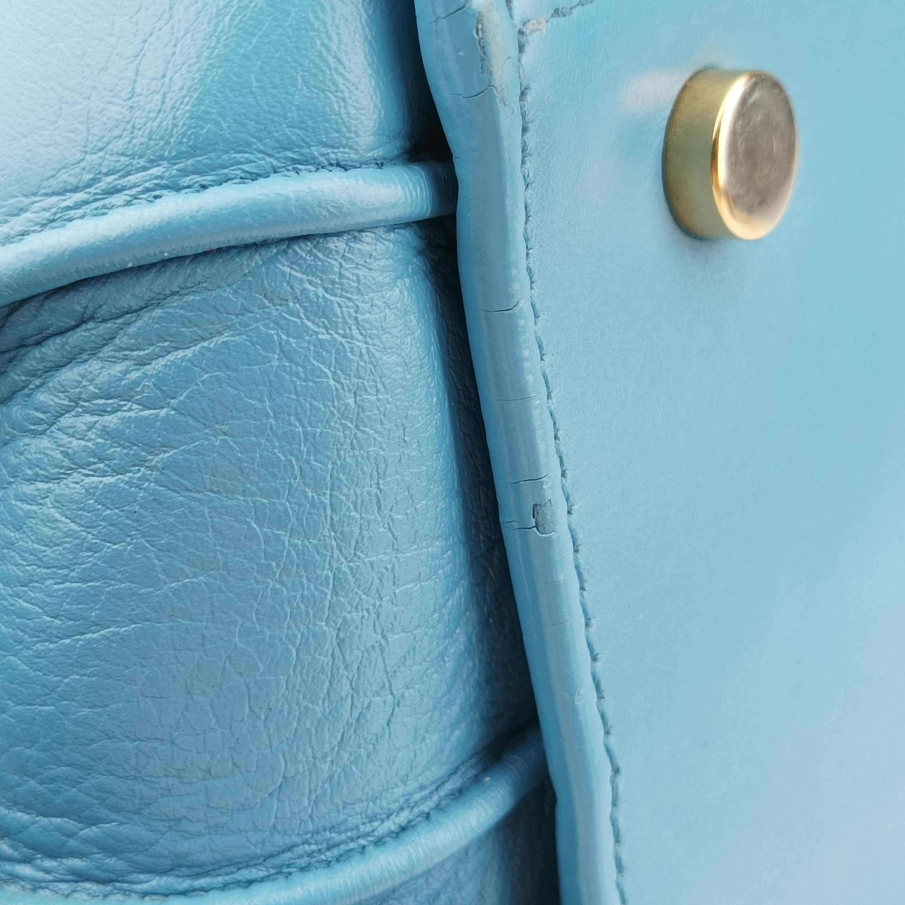 Secondhand Yves Saint Laurent SAC DE JOUR Blue Leather 324823 shoulderbag | stylenewstar