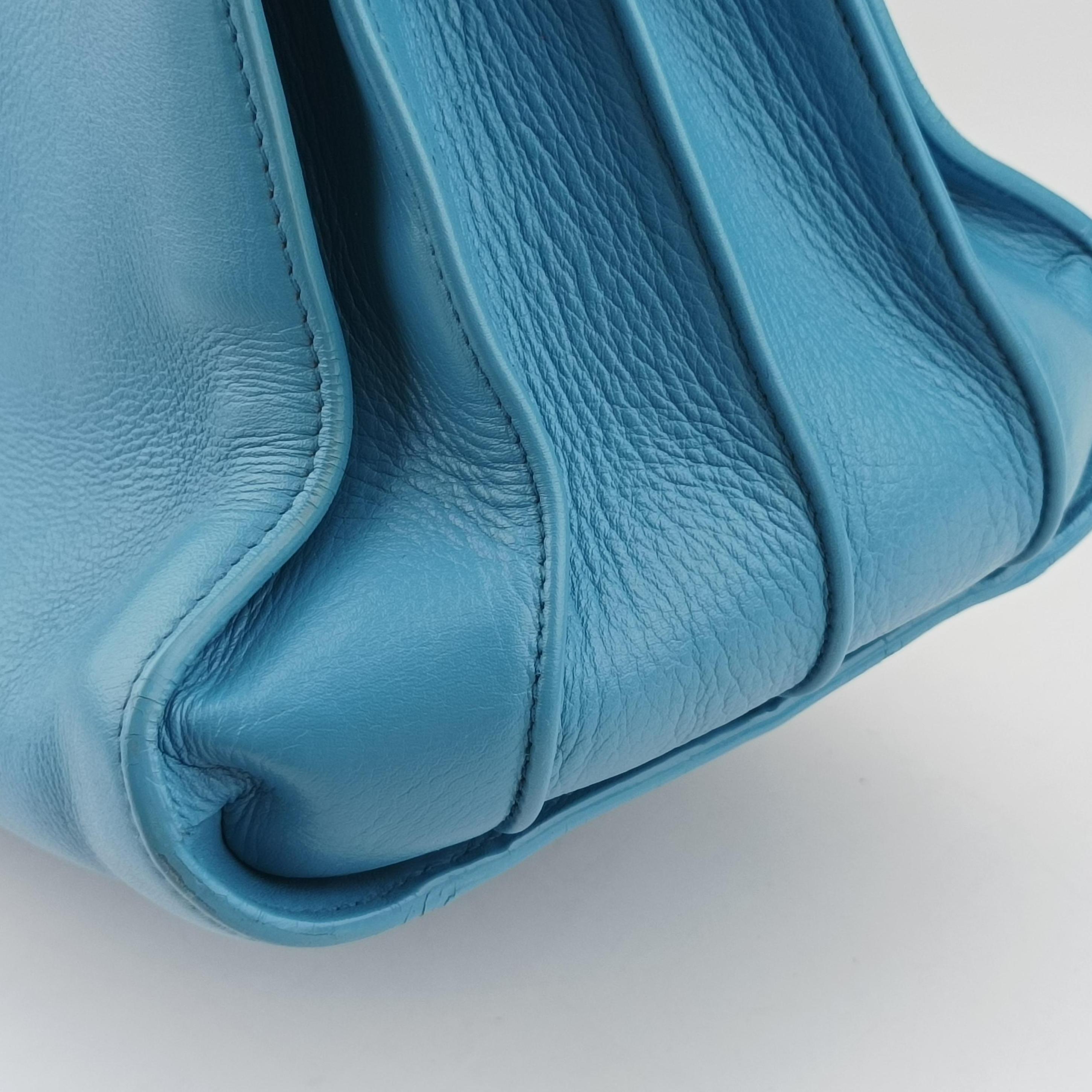 Secondhand Yves Saint Laurent SAC DE JOUR Blue Leather 324823 shoulderbag | stylenewstar