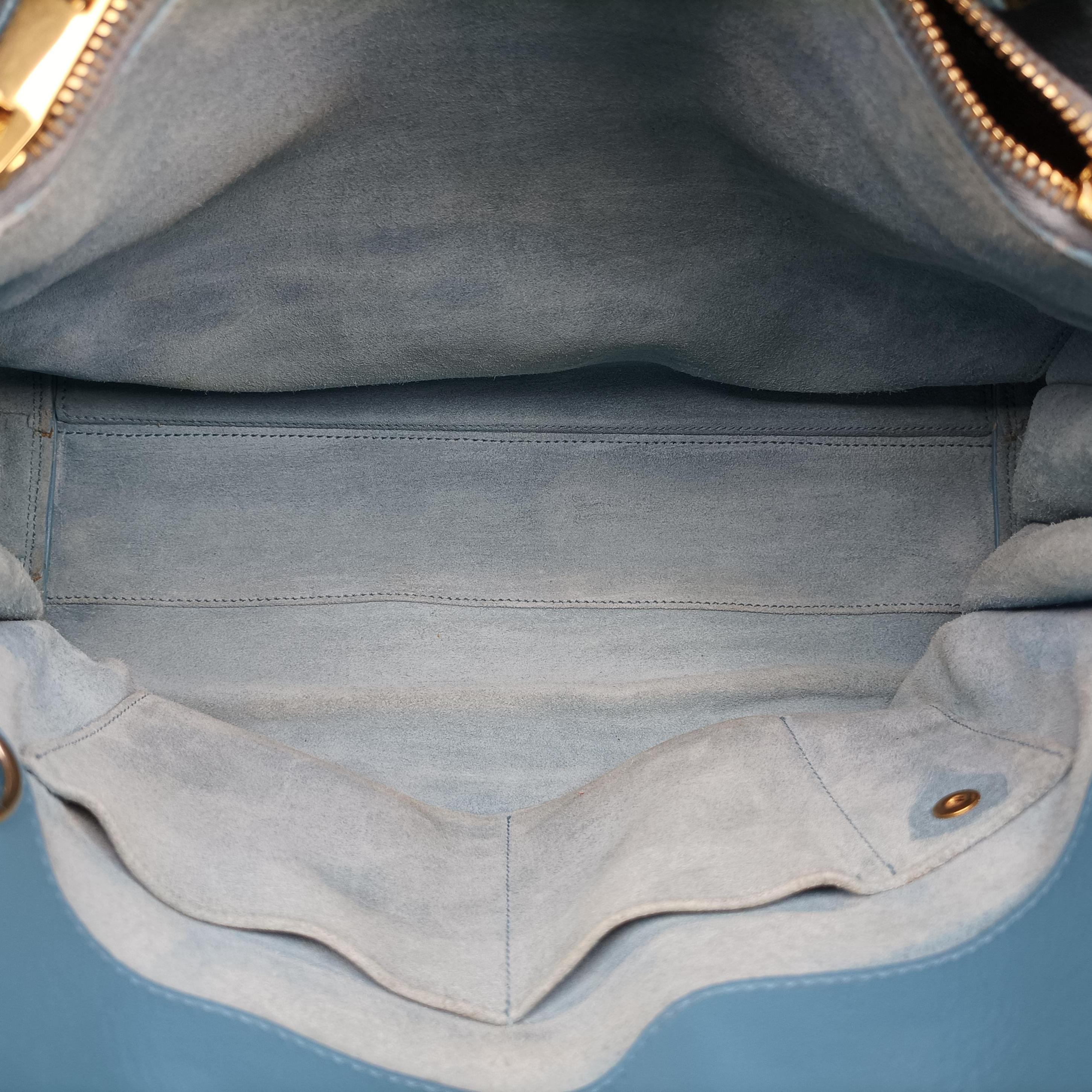 Secondhand Yves Saint Laurent SAC DE JOUR Blue Leather 324823 shoulderbag | stylenewstar
