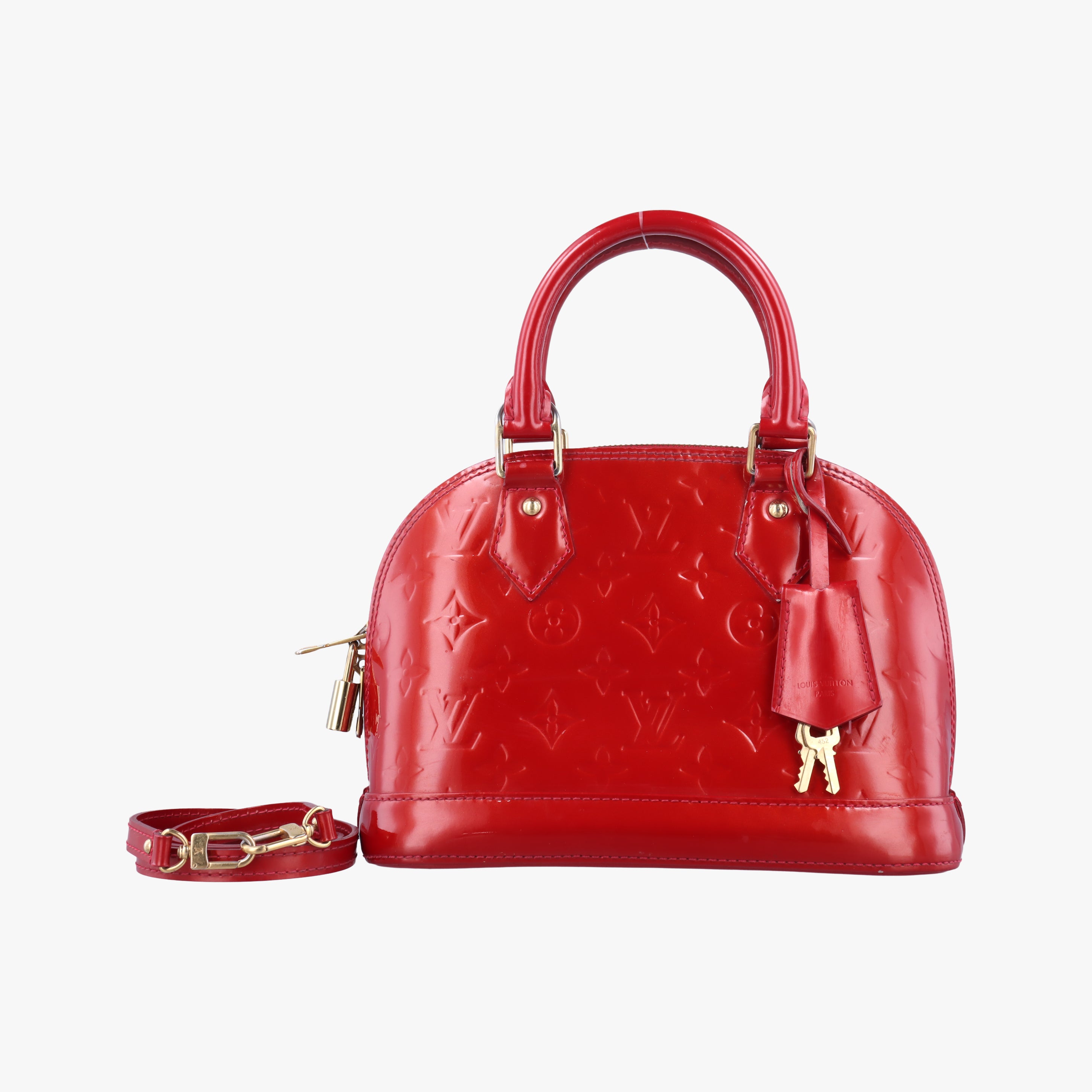 Secondhand Louis Vuitton Alma BB CERISE Vernis M90174 shoulderbag | stylenewstar