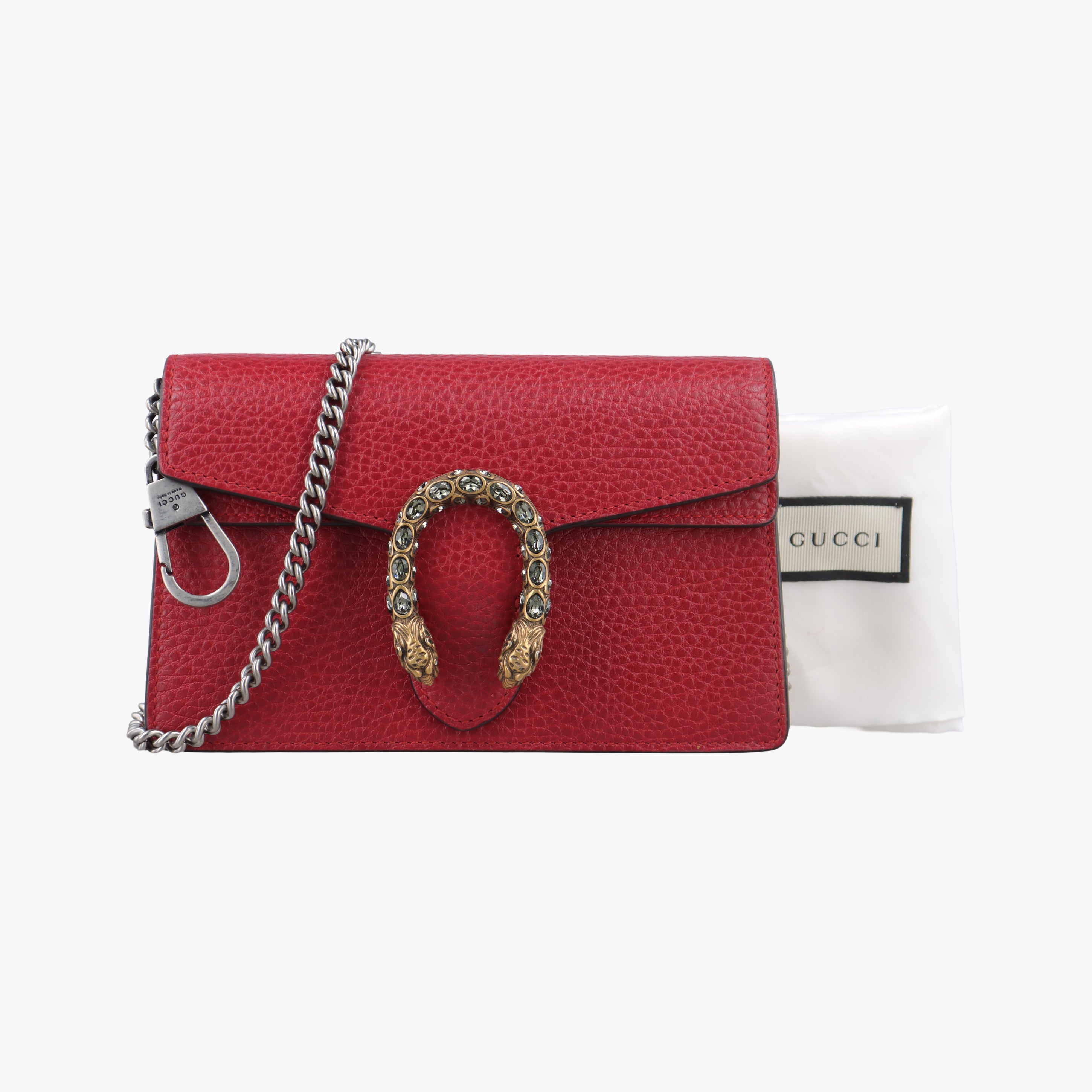 Pre-owned Gucci Dionysus Red Leather 476432 shoulderbag | stylenewstar
