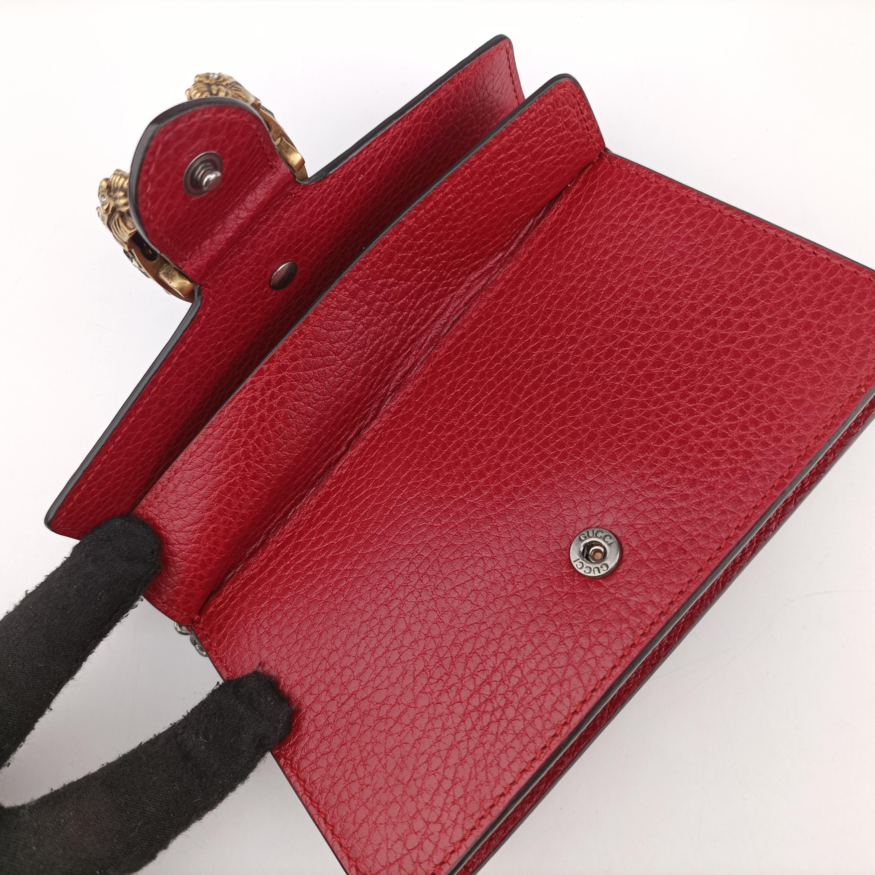 Pre-owned Gucci Dionysus Red Leather 476432 shoulderbag | stylenewstar