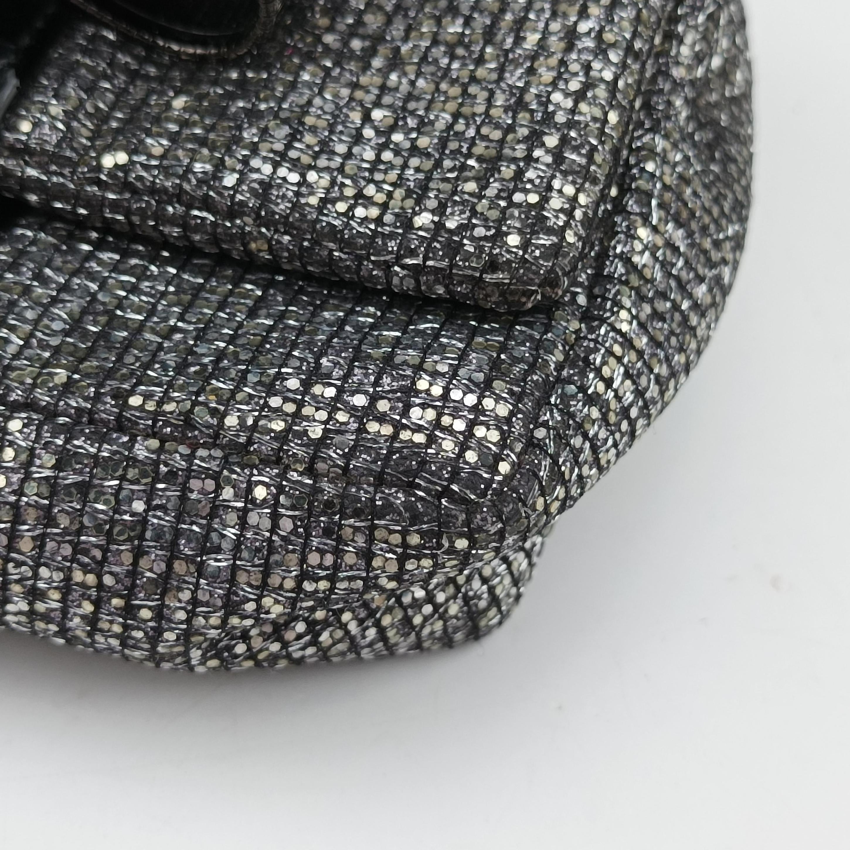 Vintage Christian Louboutin Sweet Charity Scarabe Spike Silver x Black Patent ×Sequins  shoulderbag | stylenewstar