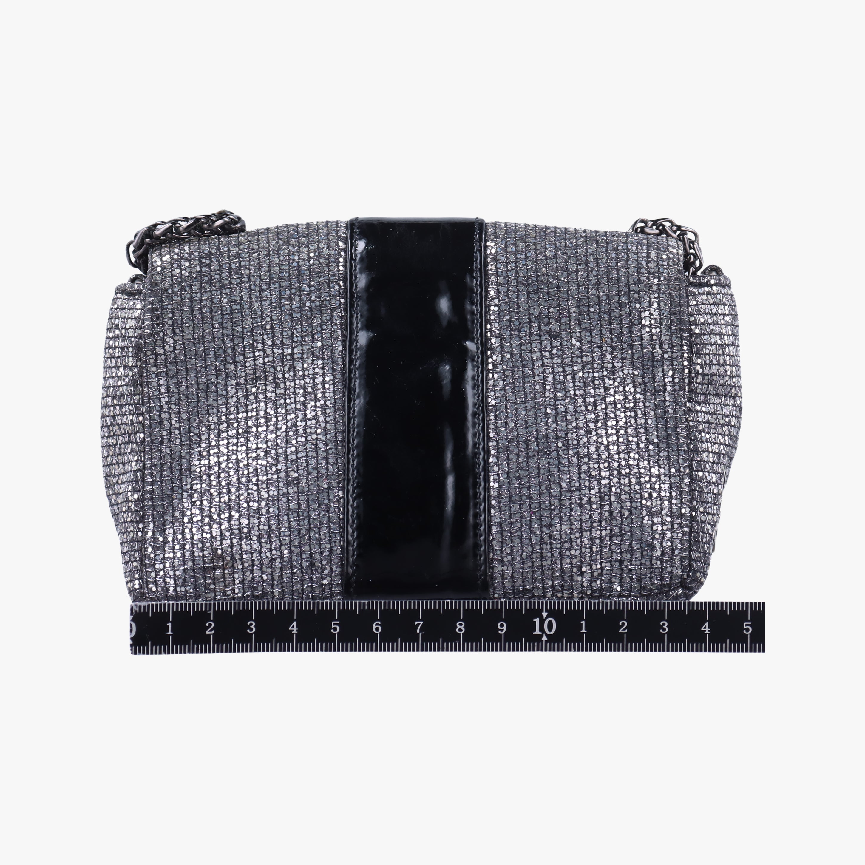Vintage Christian Louboutin Sweet Charity Scarabe Spike Silver x Black Patent ×Sequins  shoulderbag | stylenewstar
