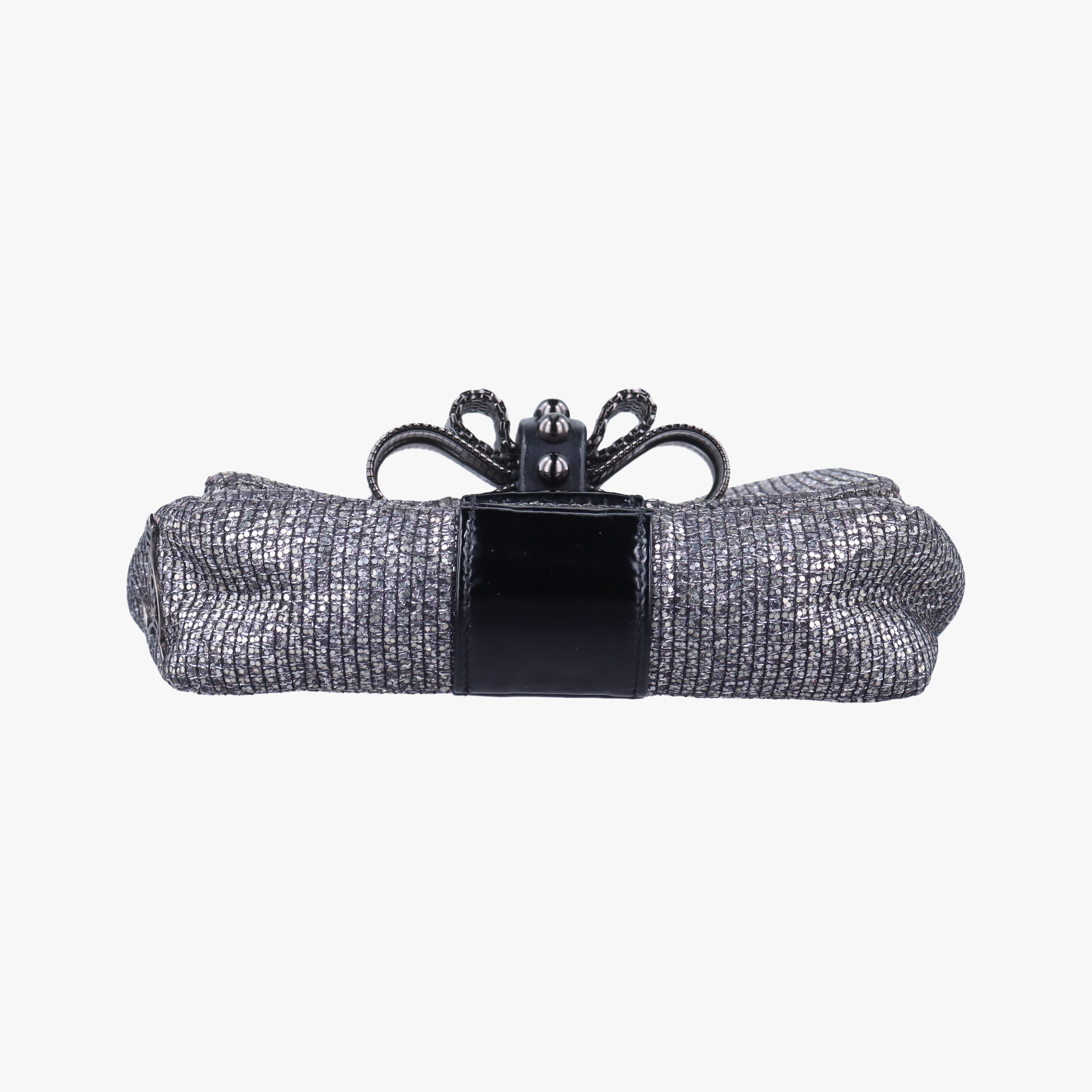 Vintage Christian Louboutin Sweet Charity Scarabe Spike Silver x Black Patent ×Sequins  shoulderbag | stylenewstar