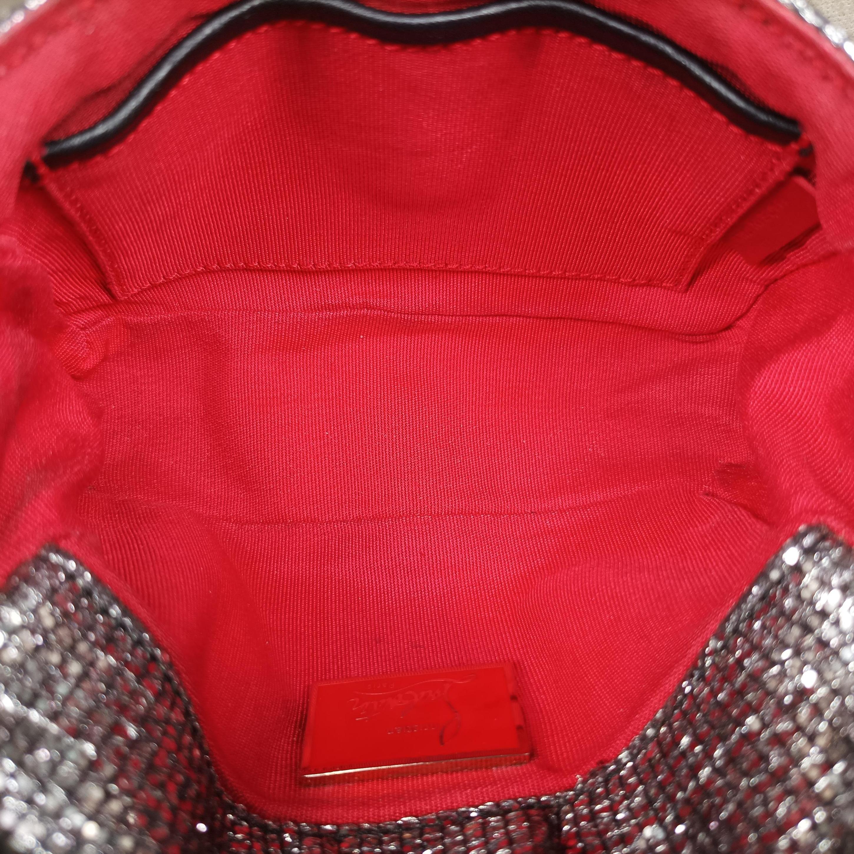 Vintage Christian Louboutin Sweet Charity Scarabe Spike Silver x Black Patent ×Sequins  shoulderbag | stylenewstar