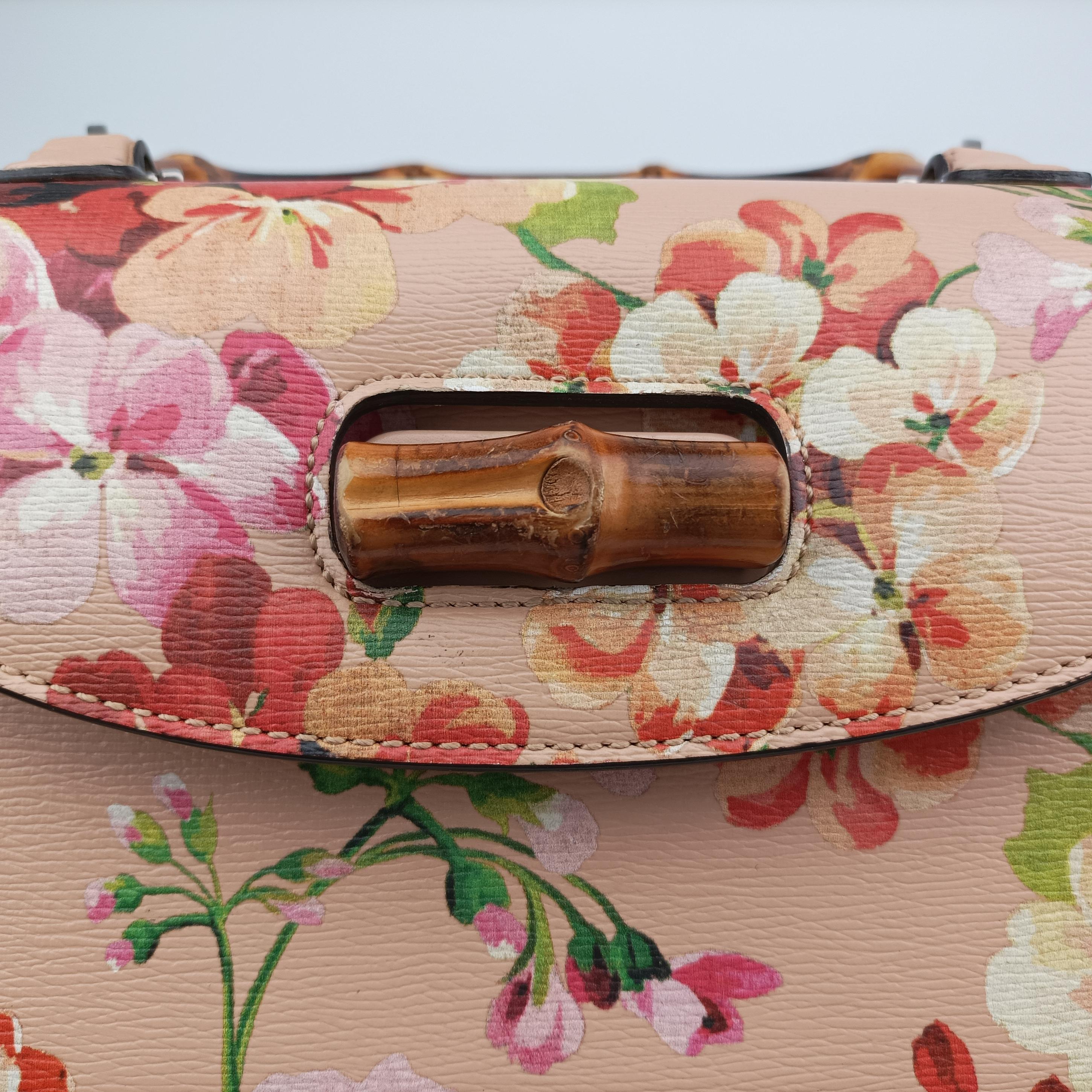 Pre-owned Gucci Bamboo Pink×Multicolour Leather 409398 shoulderbag | stylenewstar