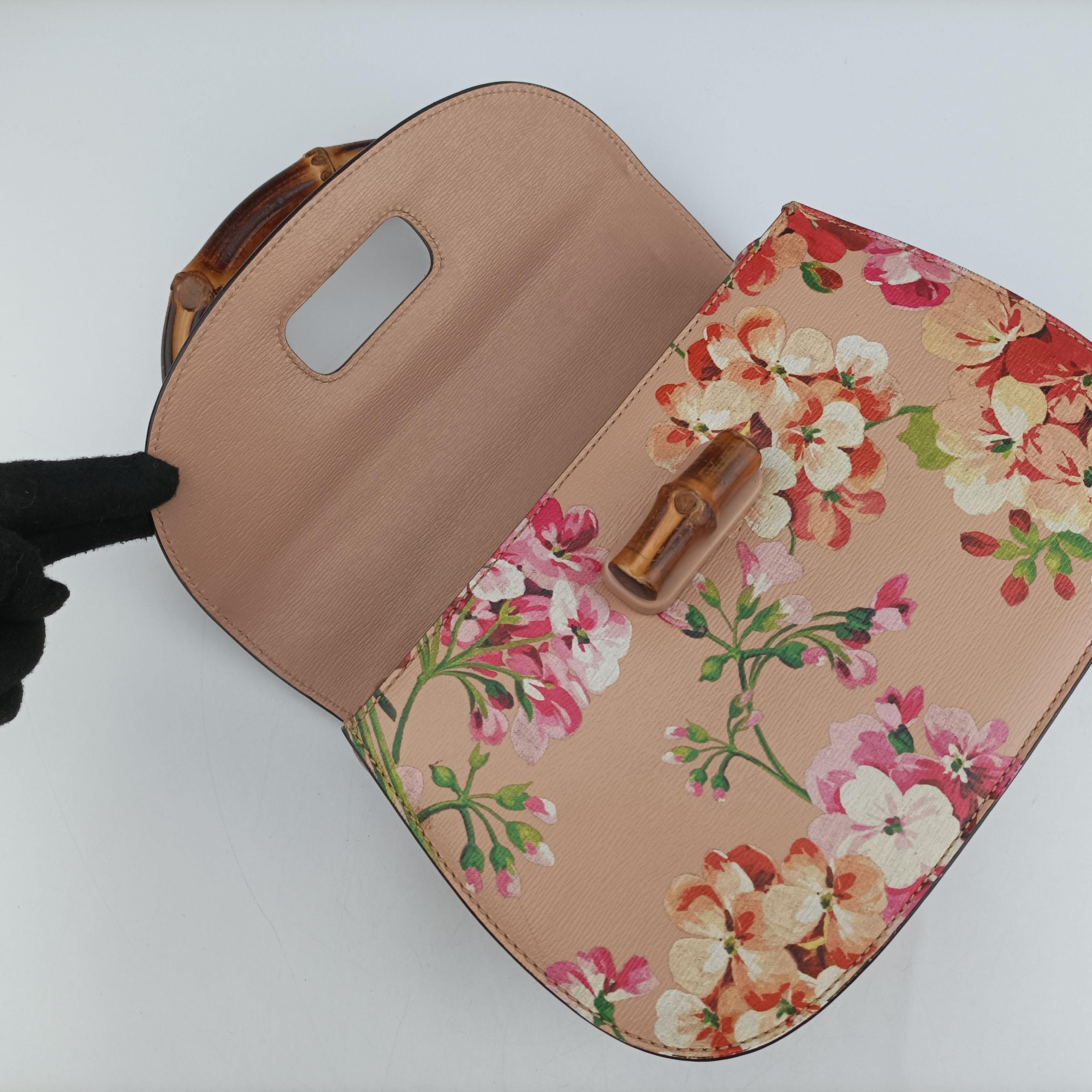 Pre-owned Gucci Bamboo Pink×Multicolour Leather 409398 shoulderbag | stylenewstar