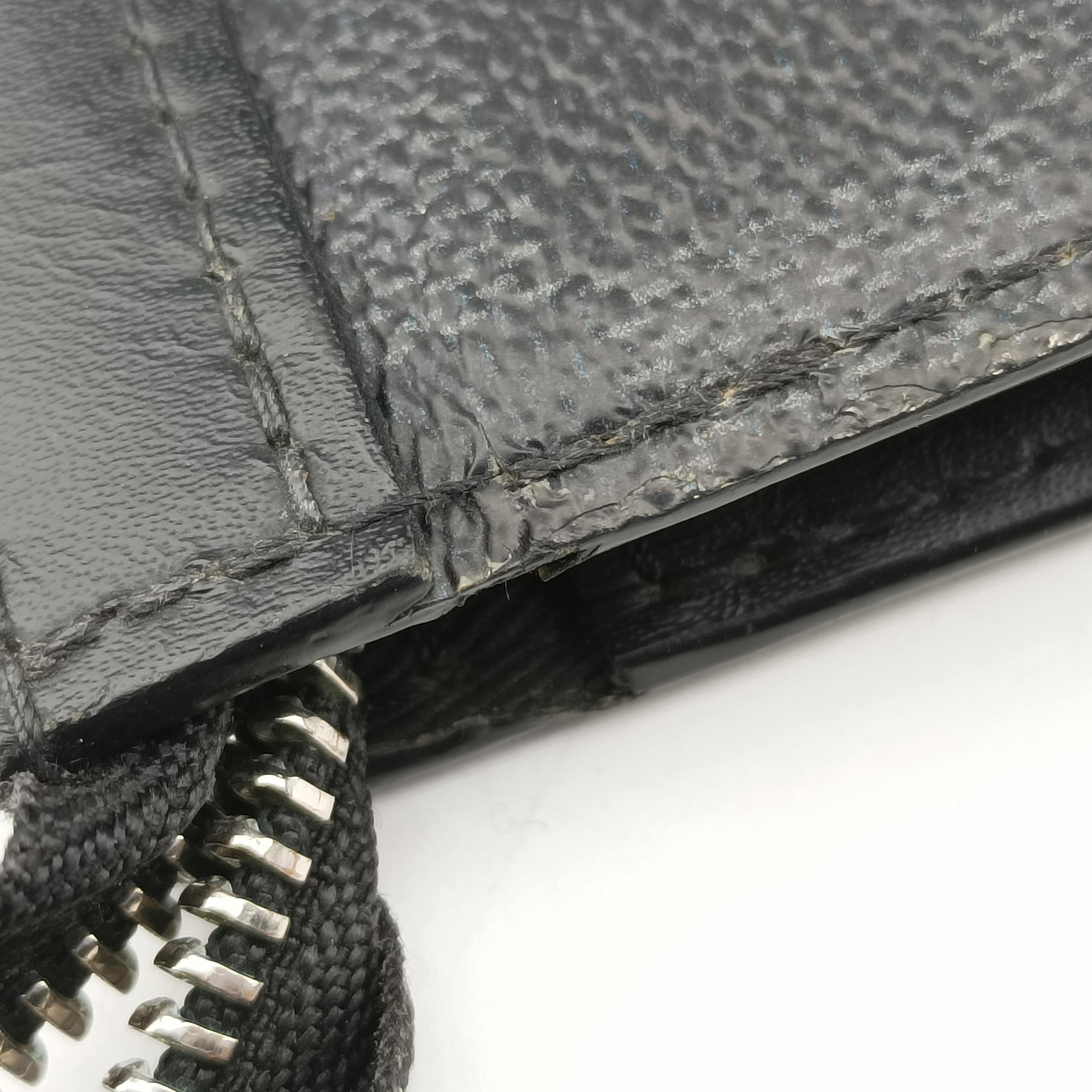 Pre-owned Louis Vuitton Porte Documents Voyage Black×multicolor Damier Graphite N64605 clutchbag | stylenewstar