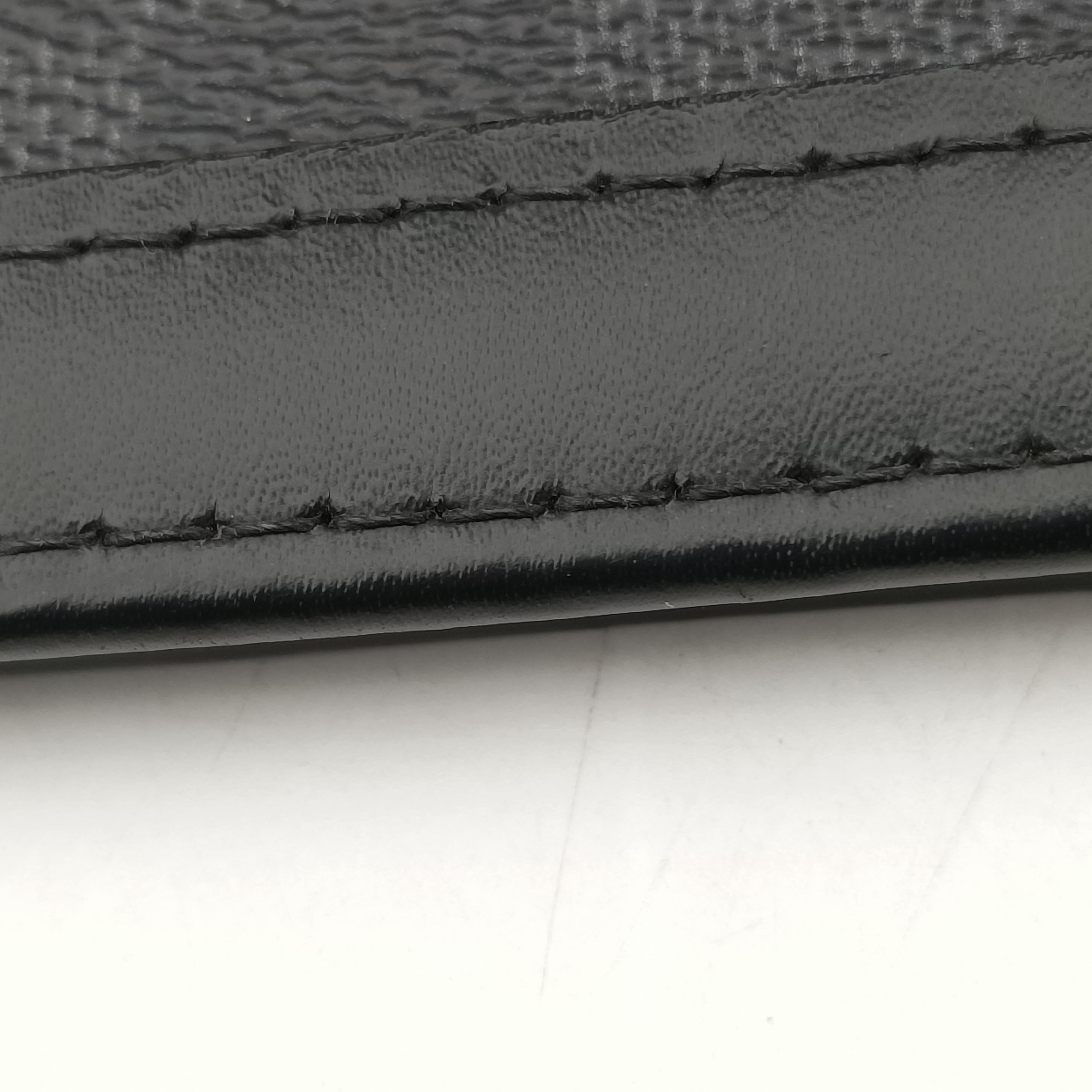 Pre-owned Louis Vuitton Porte Documents Voyage Black×multicolor Damier Graphite N64605 clutchbag | stylenewstar