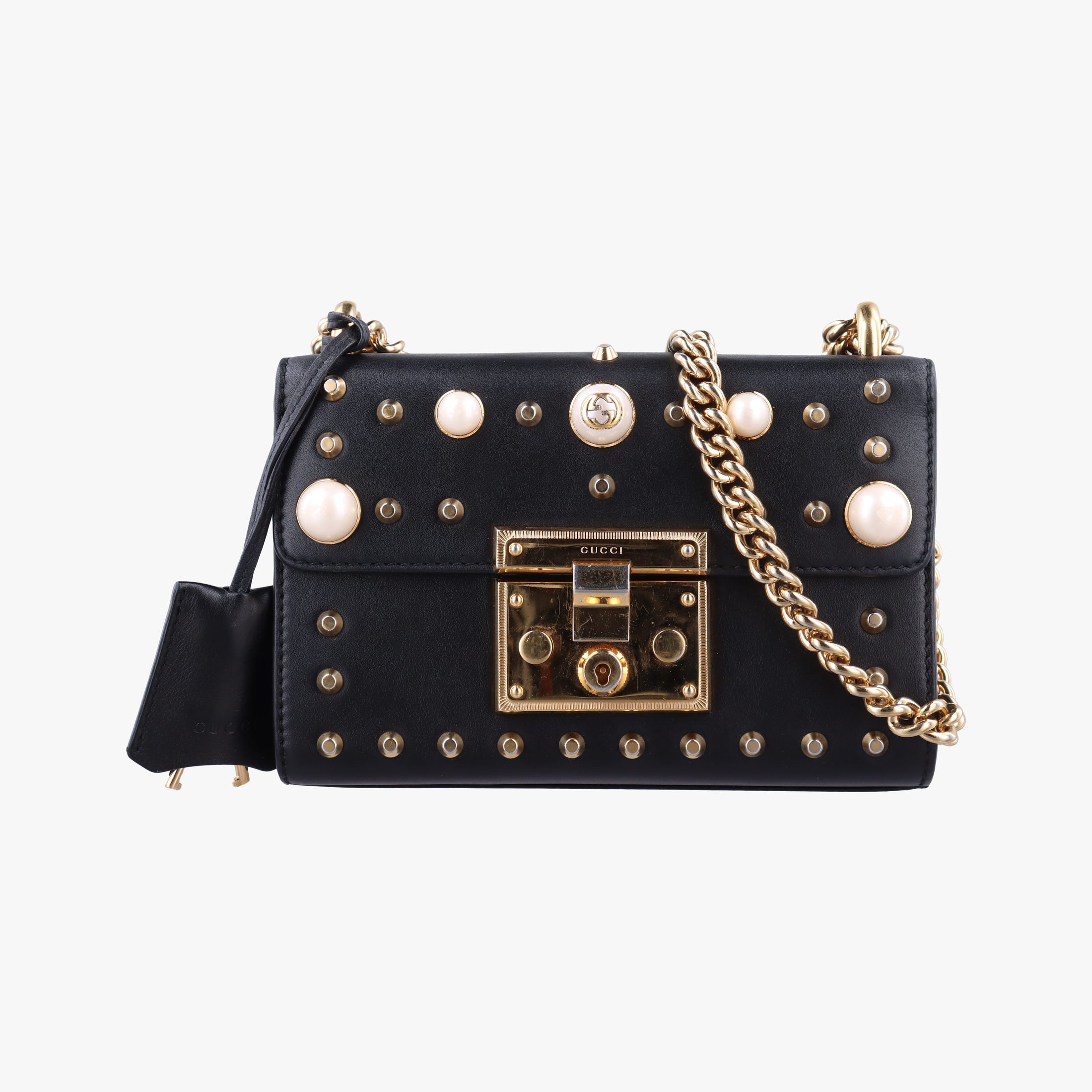 Pre-owned Gucci Padlock Black Leather 432182 shoulderbag | stylenewstar