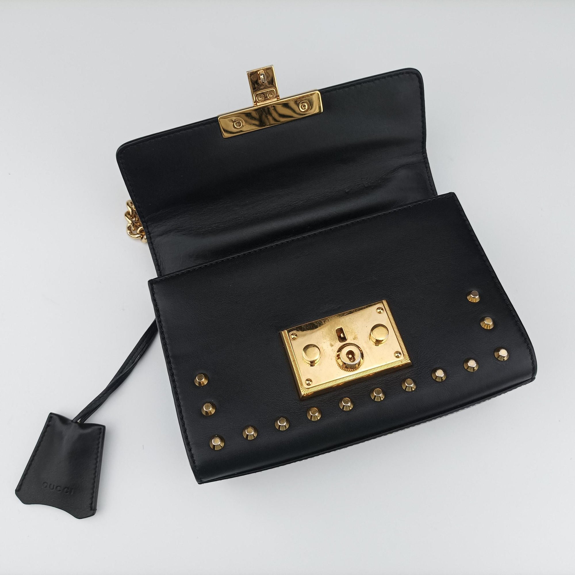 Pre-owned Gucci Padlock Black Leather 432182 shoulderbag | stylenewstar