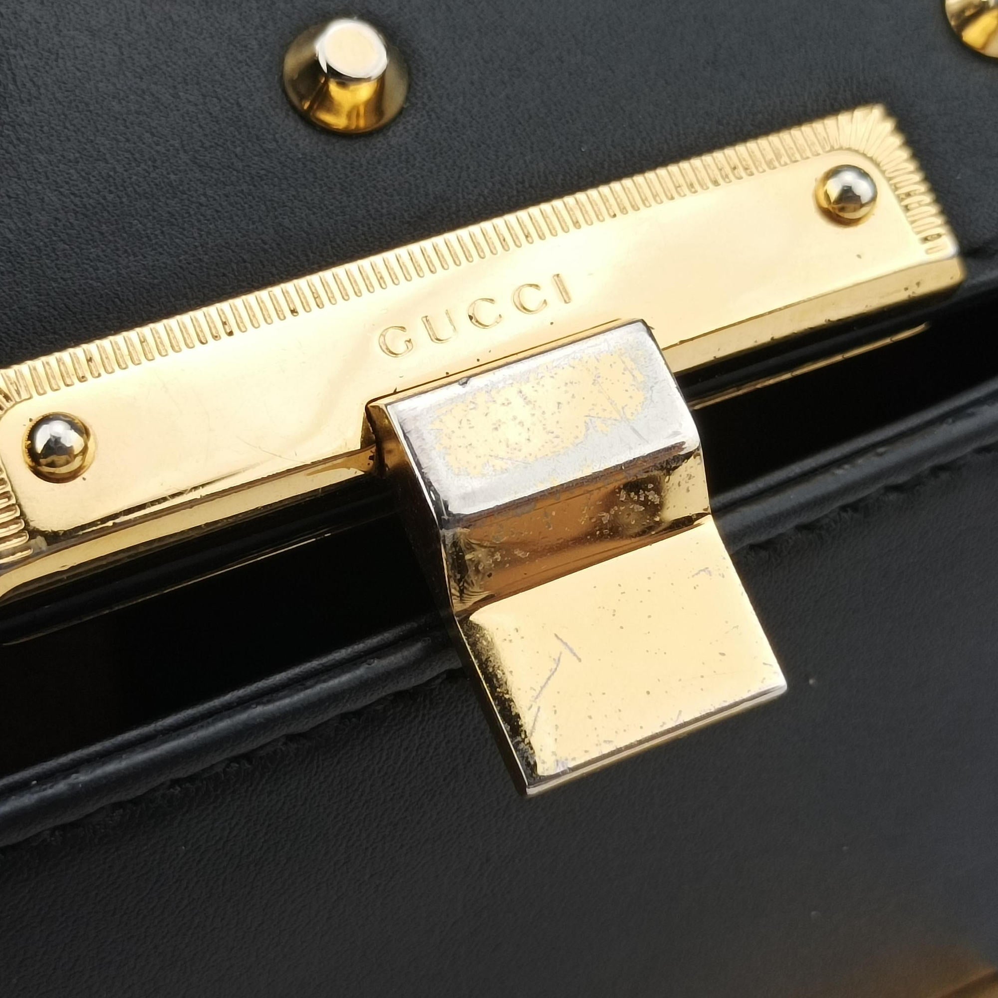 Pre-owned Gucci Padlock Black Leather 432182 shoulderbag | stylenewstar