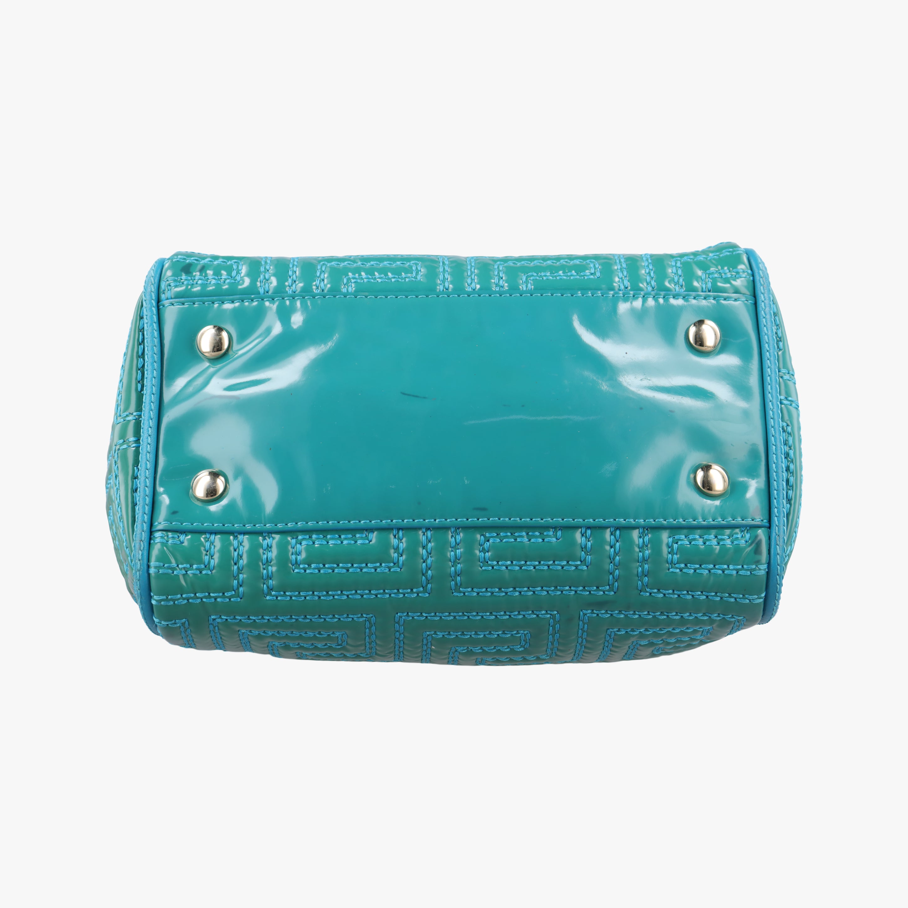 Pre-owned VERSACE Couture Green Patent  shoulderbag | stylenewstar