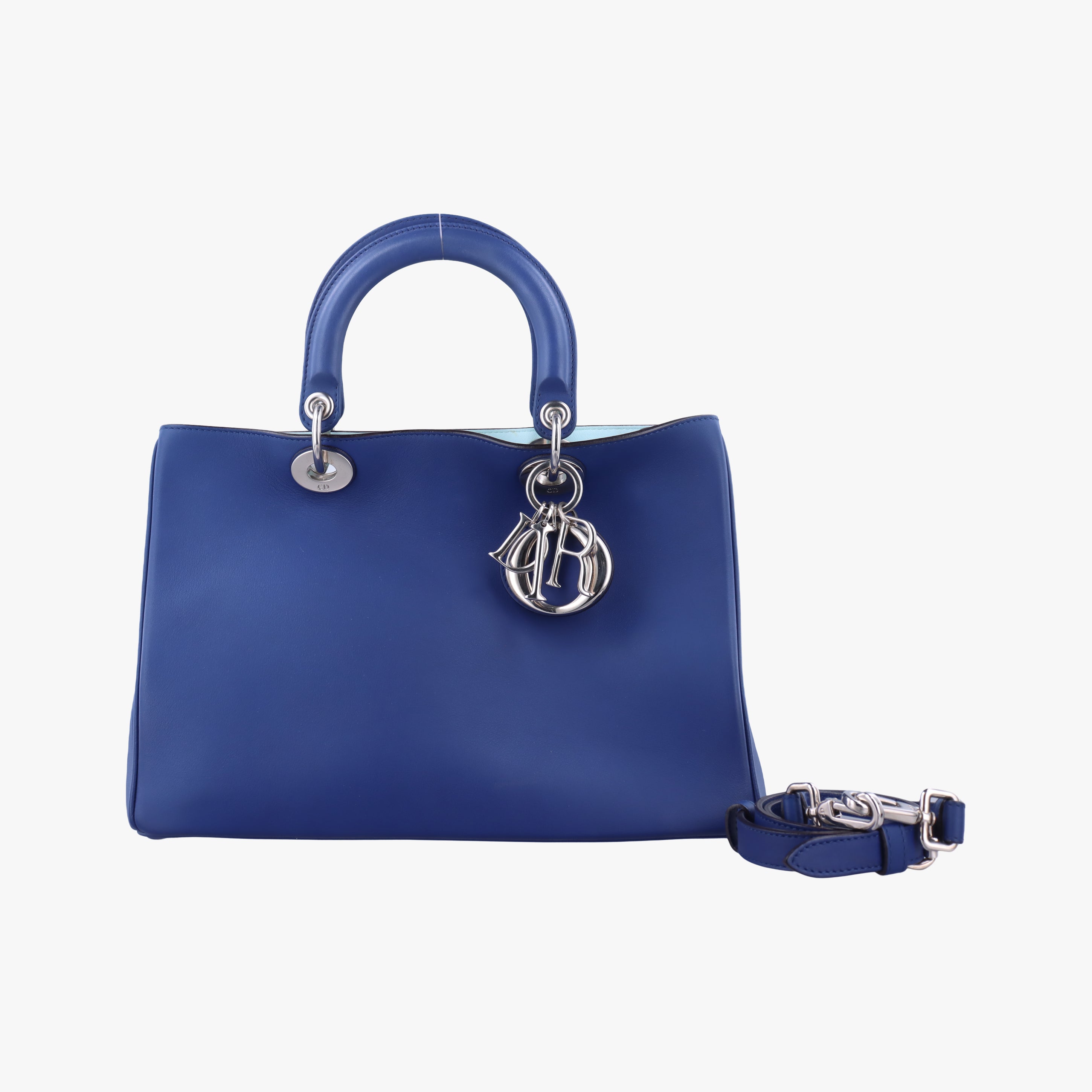 Pre-owned Christian Dior Diorissimo Blue Leather  shoulderbag | stylenewstar