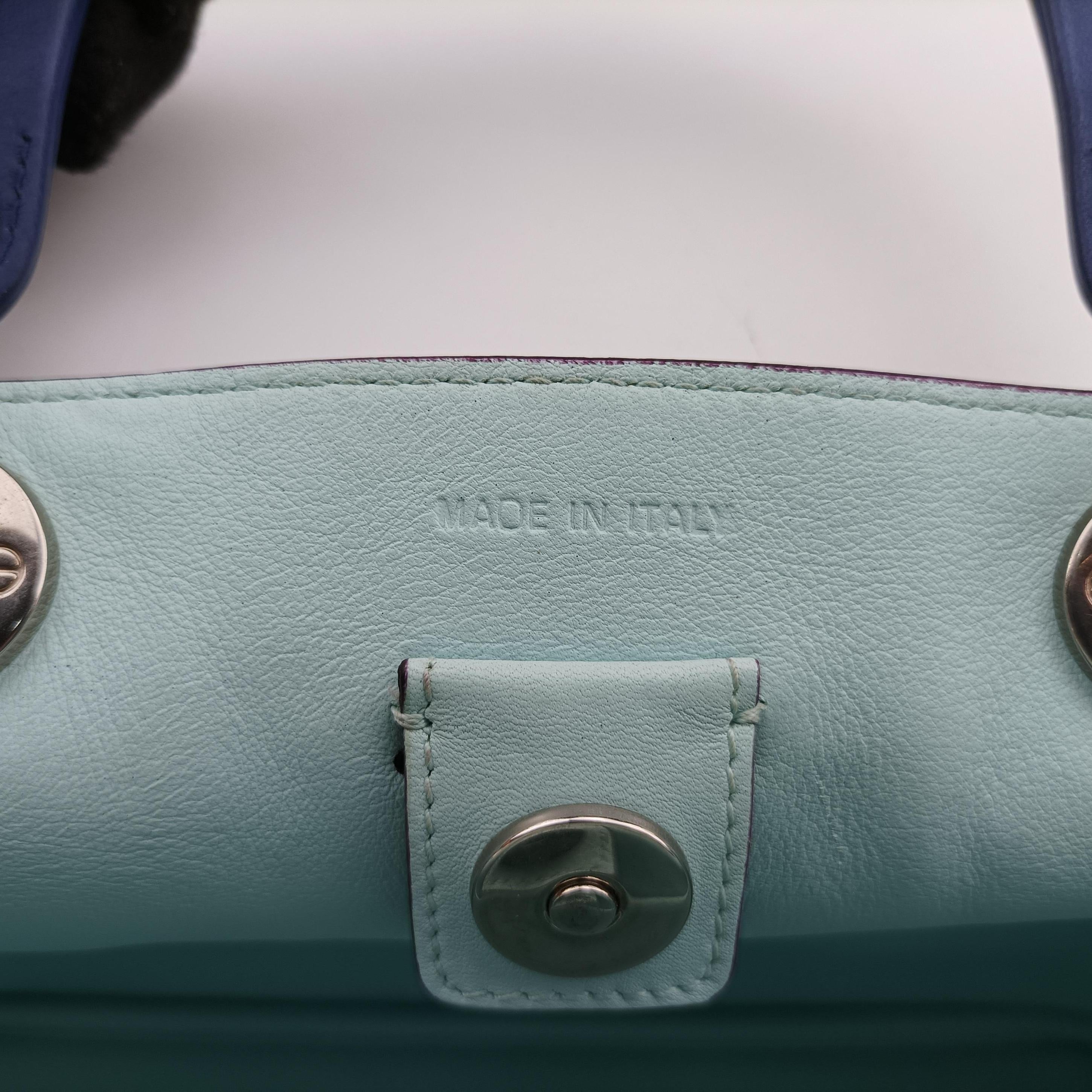 Pre-owned Christian Dior Diorissimo Blue Leather  shoulderbag | stylenewstar